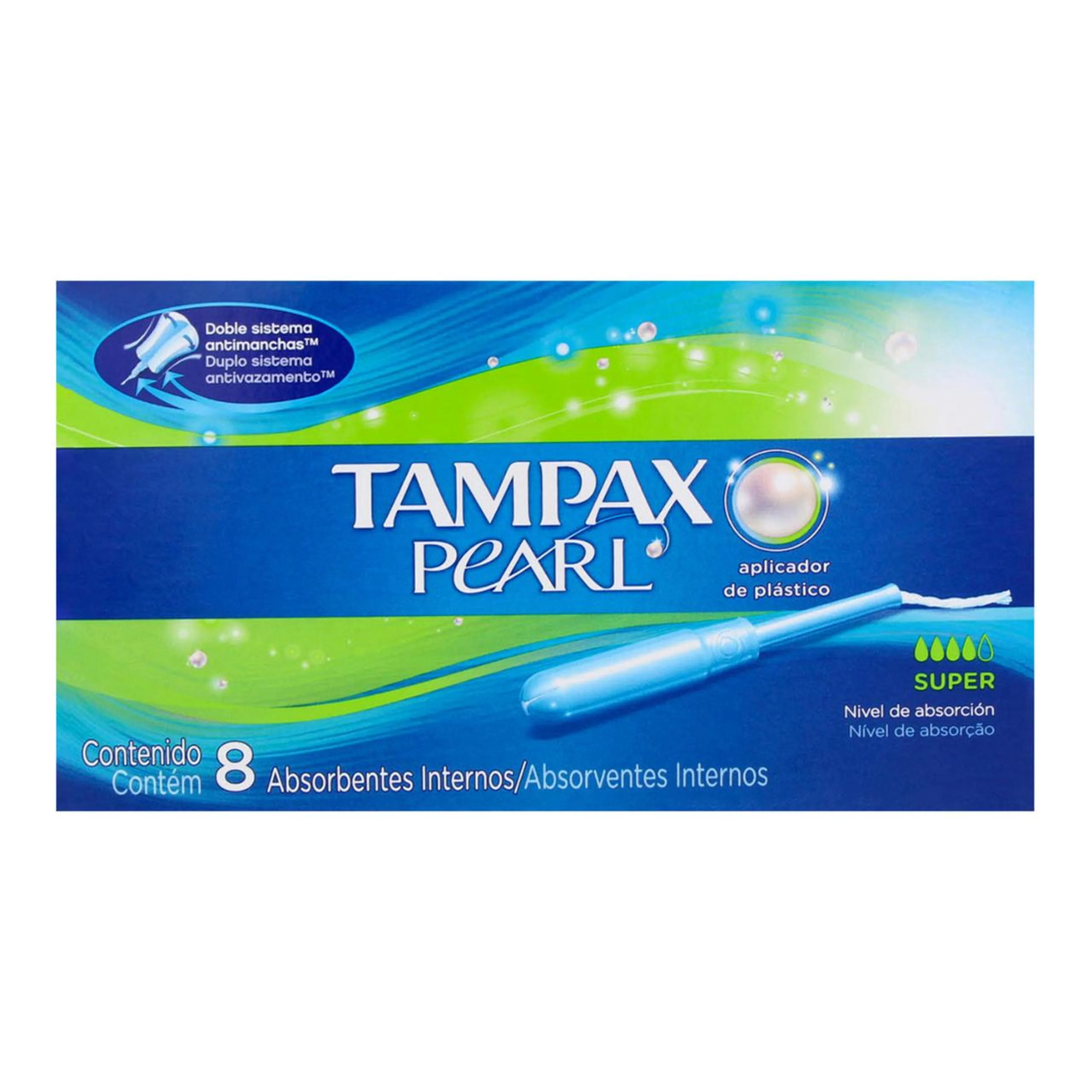 Tampax Pearl Tampones Flujo Super Con 8 Piezas