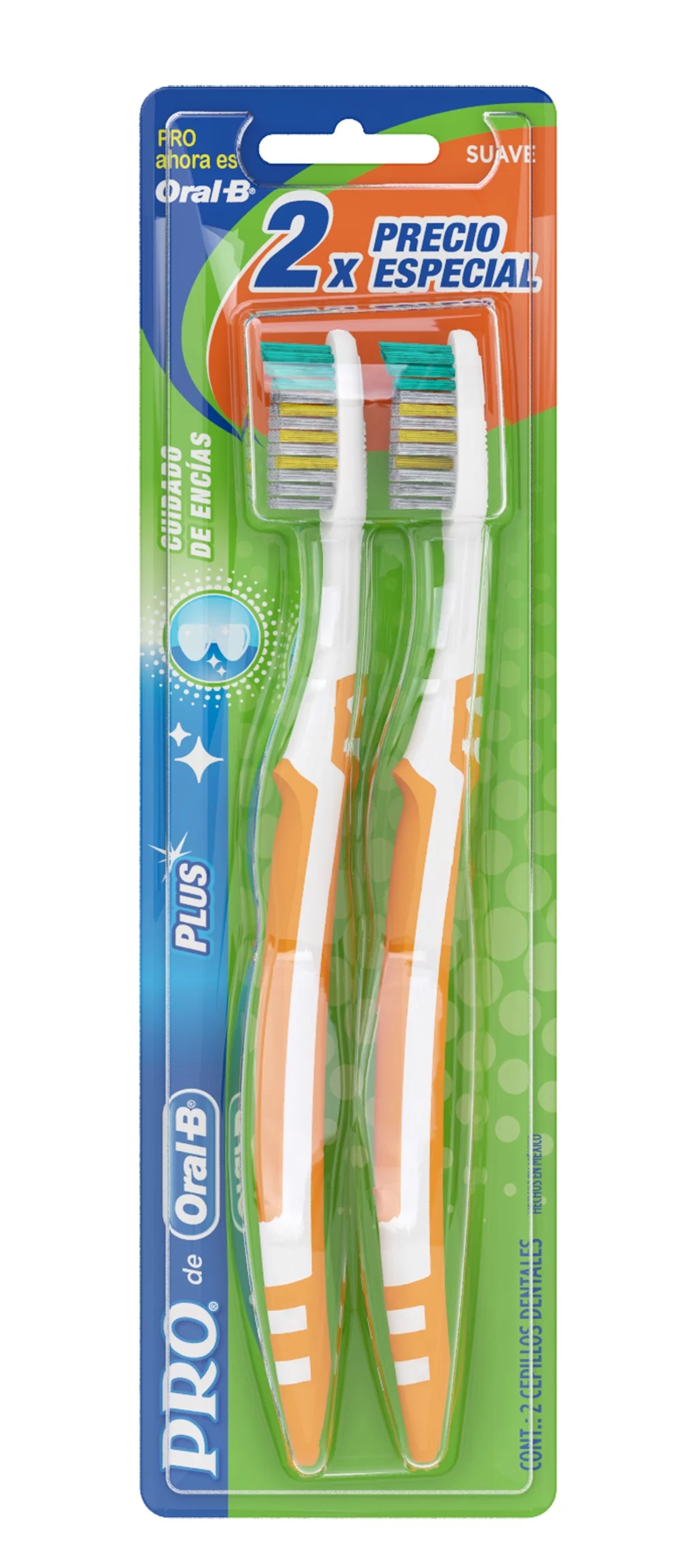 Oral-B Pro Salud Cepillo Dental Plus Cuidado De Encías Con 2 Piezas
