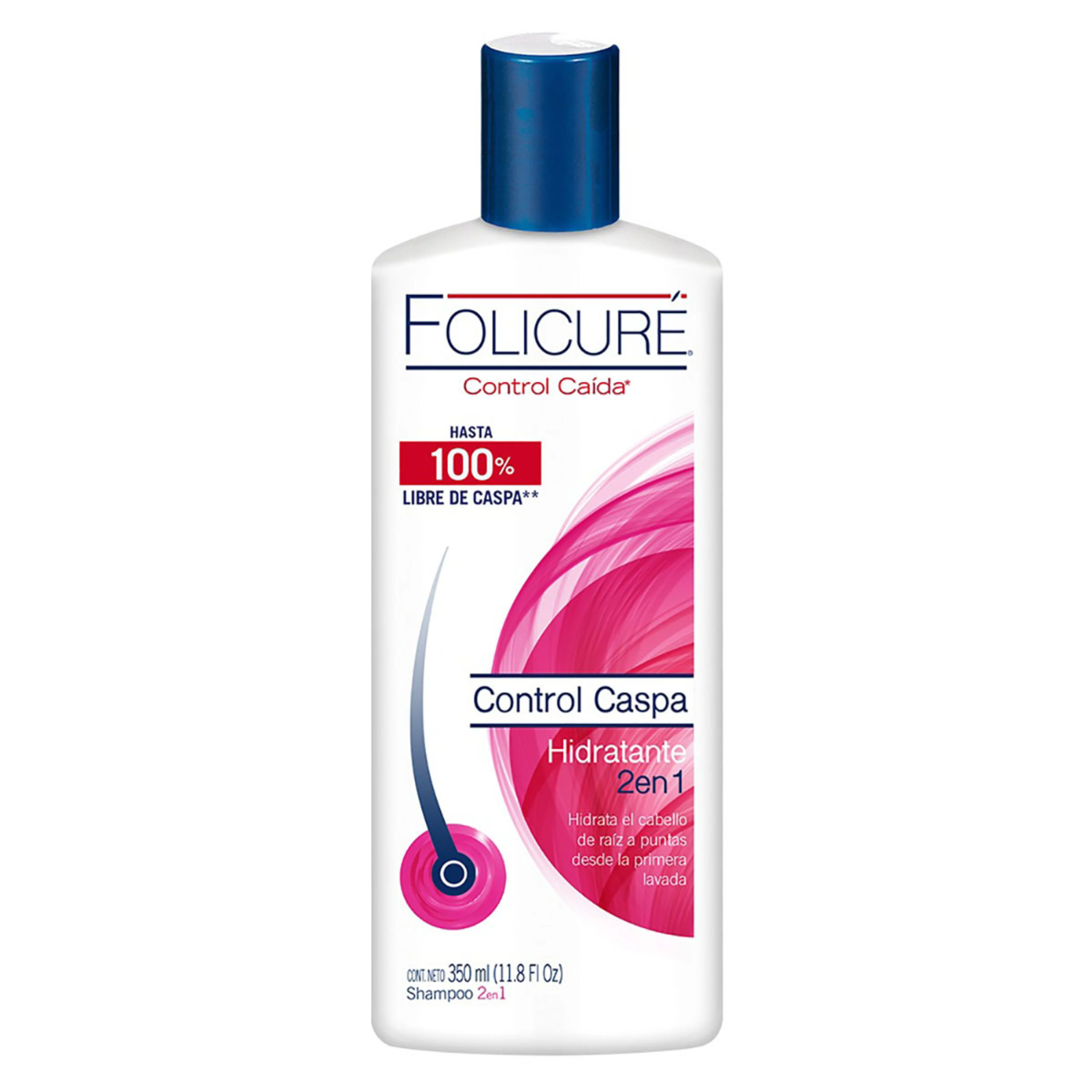 Folicuré Shampoo Hidratante Control Caspa 2 En 1 Con 350 Ml