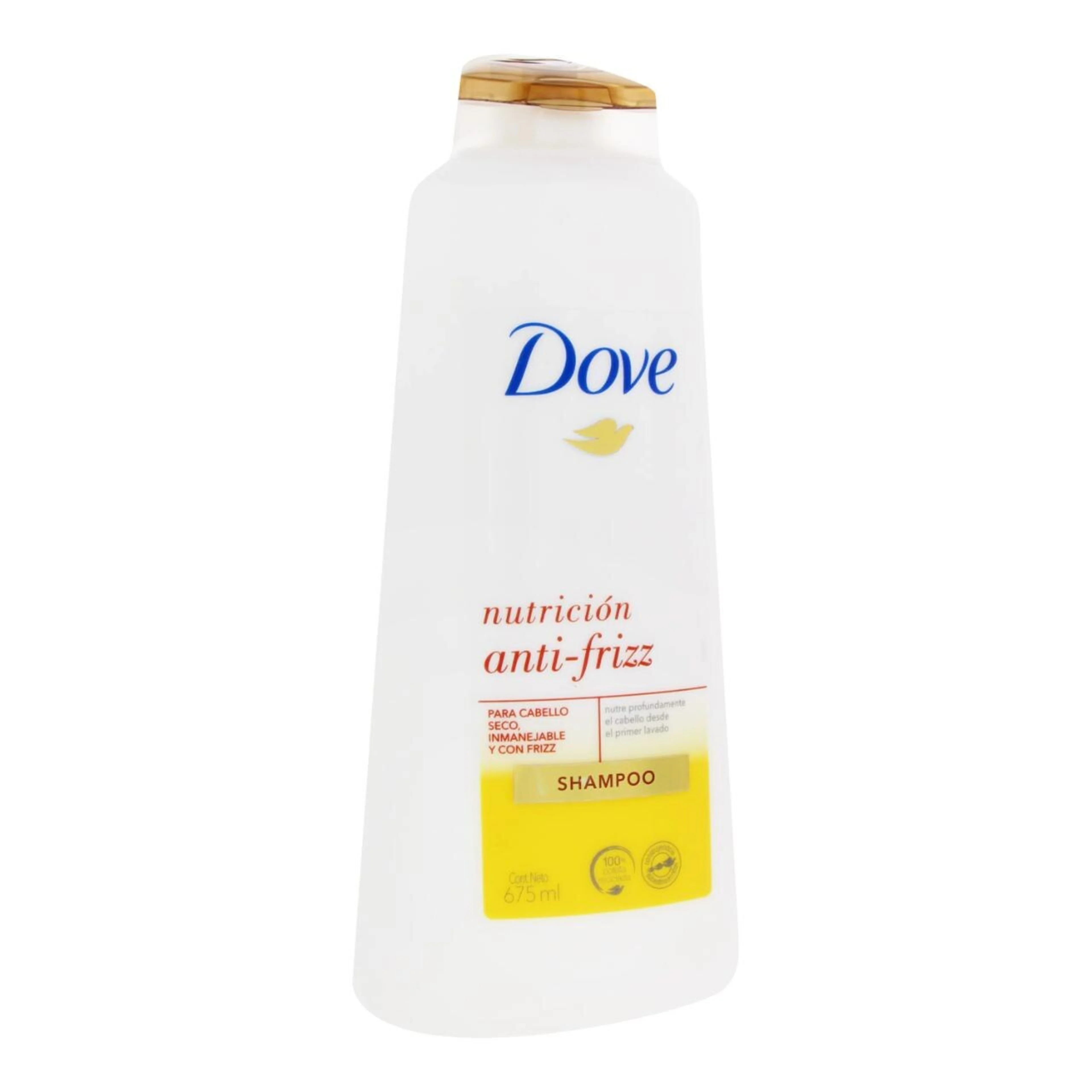 Shampoo dove nutrición anti-frizz 675 ml.