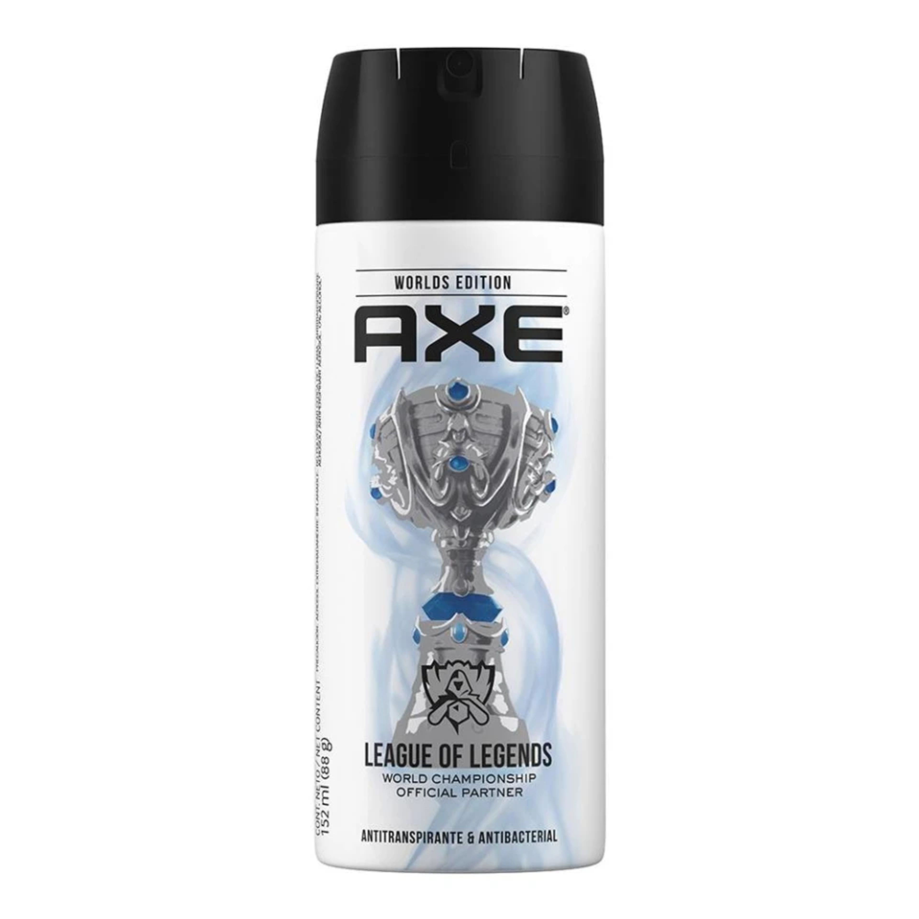 Antitranspirante axe league of legends worlds edition en aerosol 152 ml.