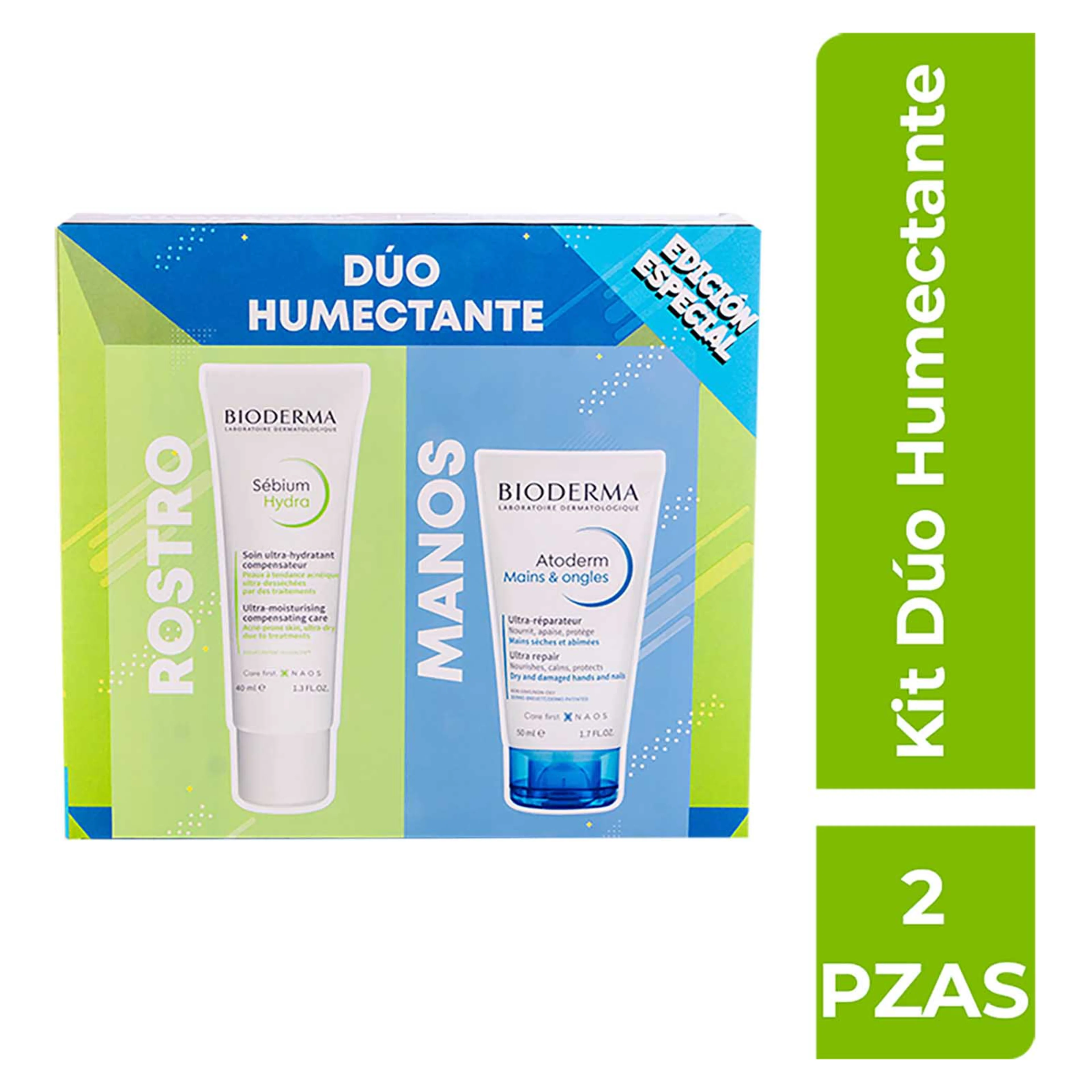 Bioderma Duo Humectante Sebium Hydra 40 Ml + Atoderm Manos 50 Ml