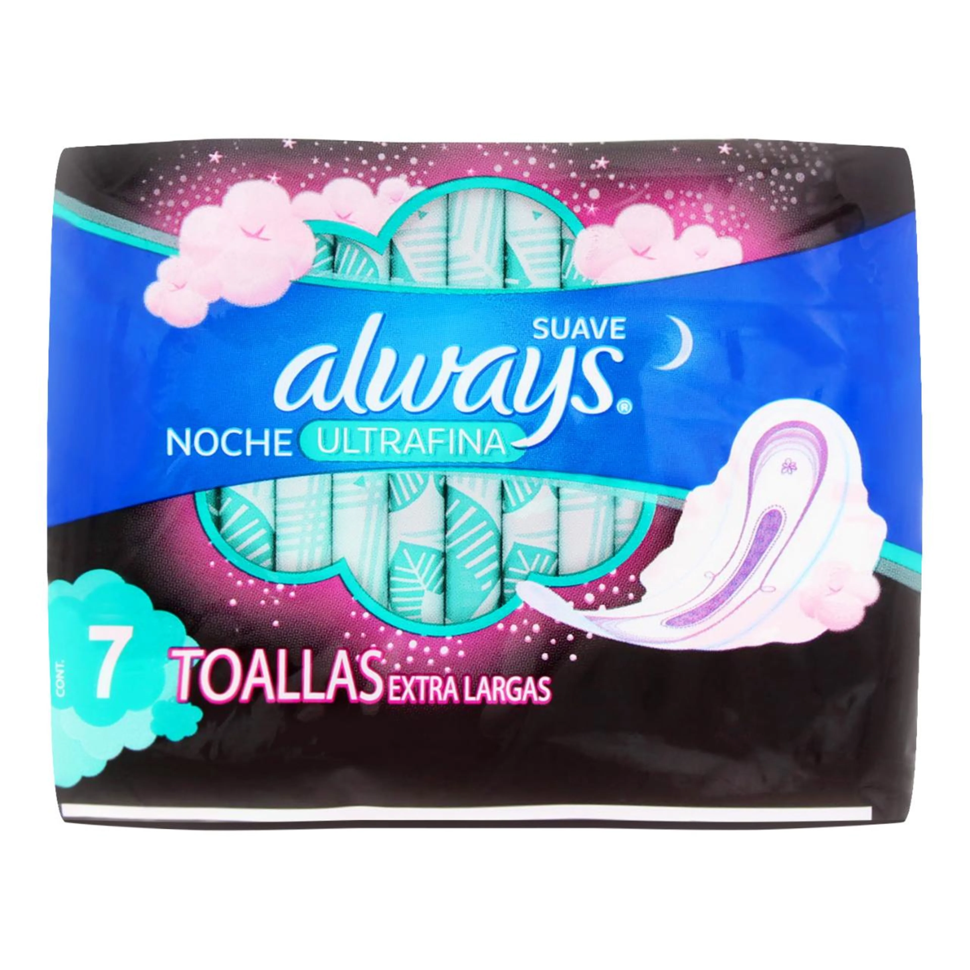 Always Noche Ultrafina Extra Largas Toallas Sanitarias 7 Piezas