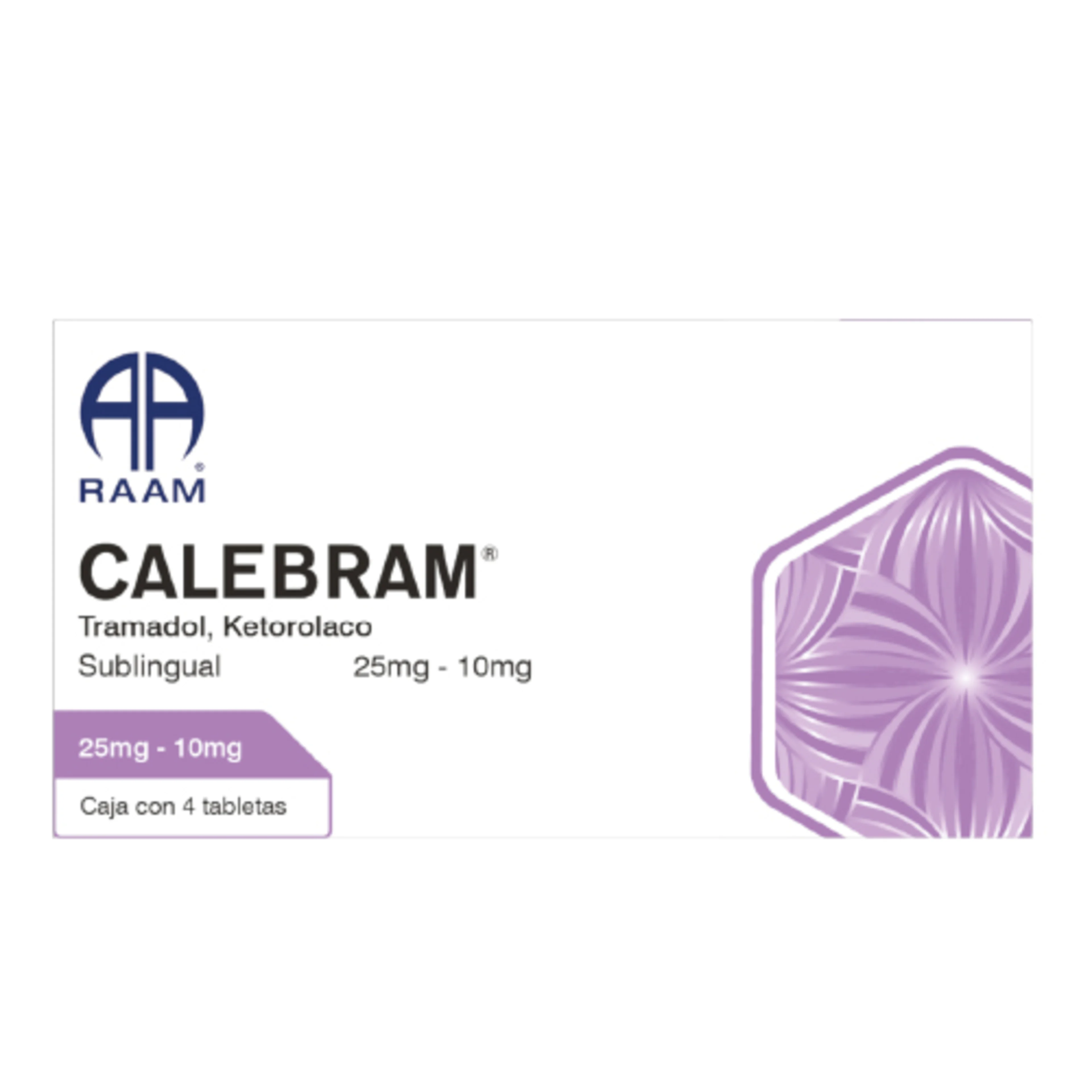 Calebram 25 Mg/10 Mg Con 4 Tabletas