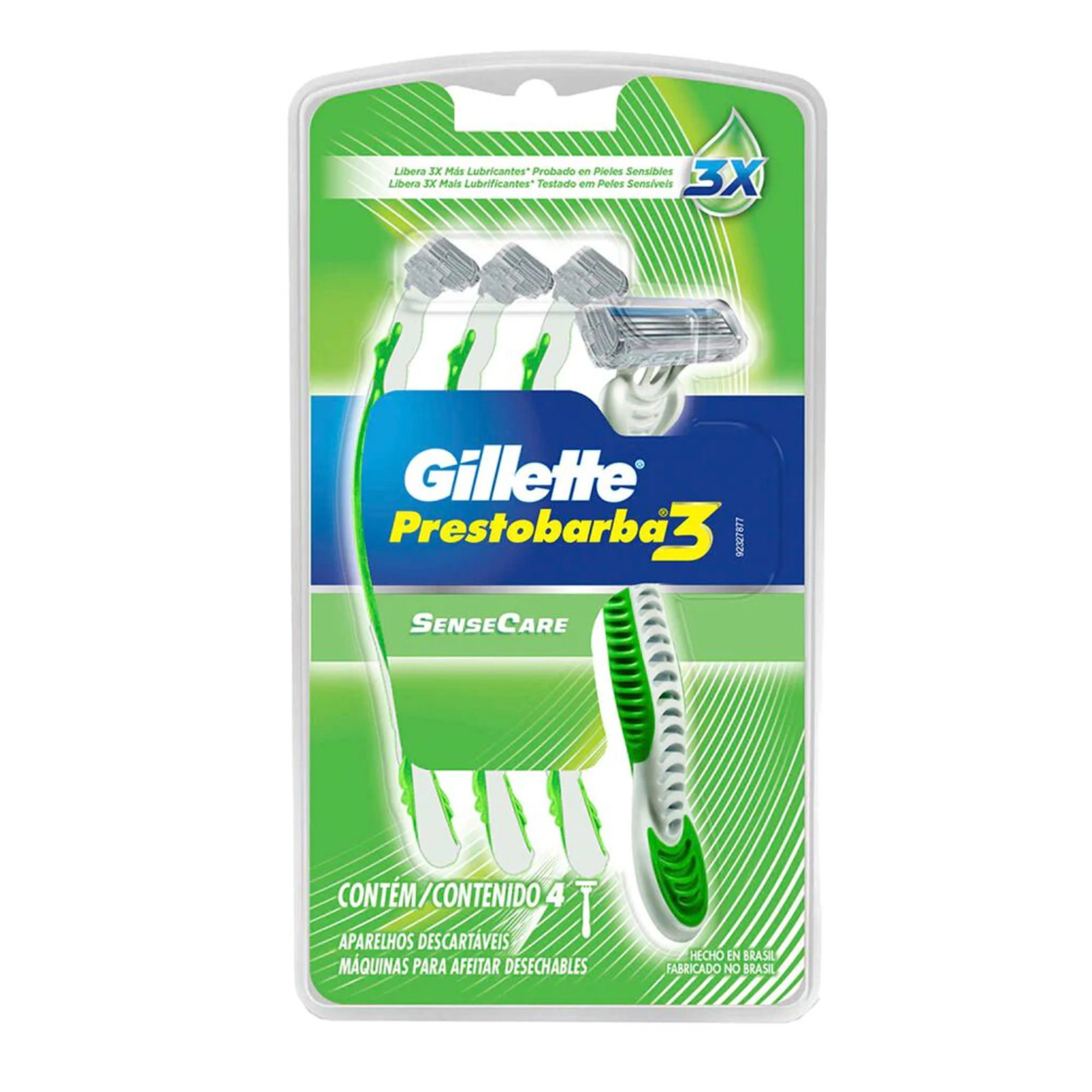 Gillette Prestobarba3 Sensecare Rastrillo Para Afeitar Con 4 Piezas