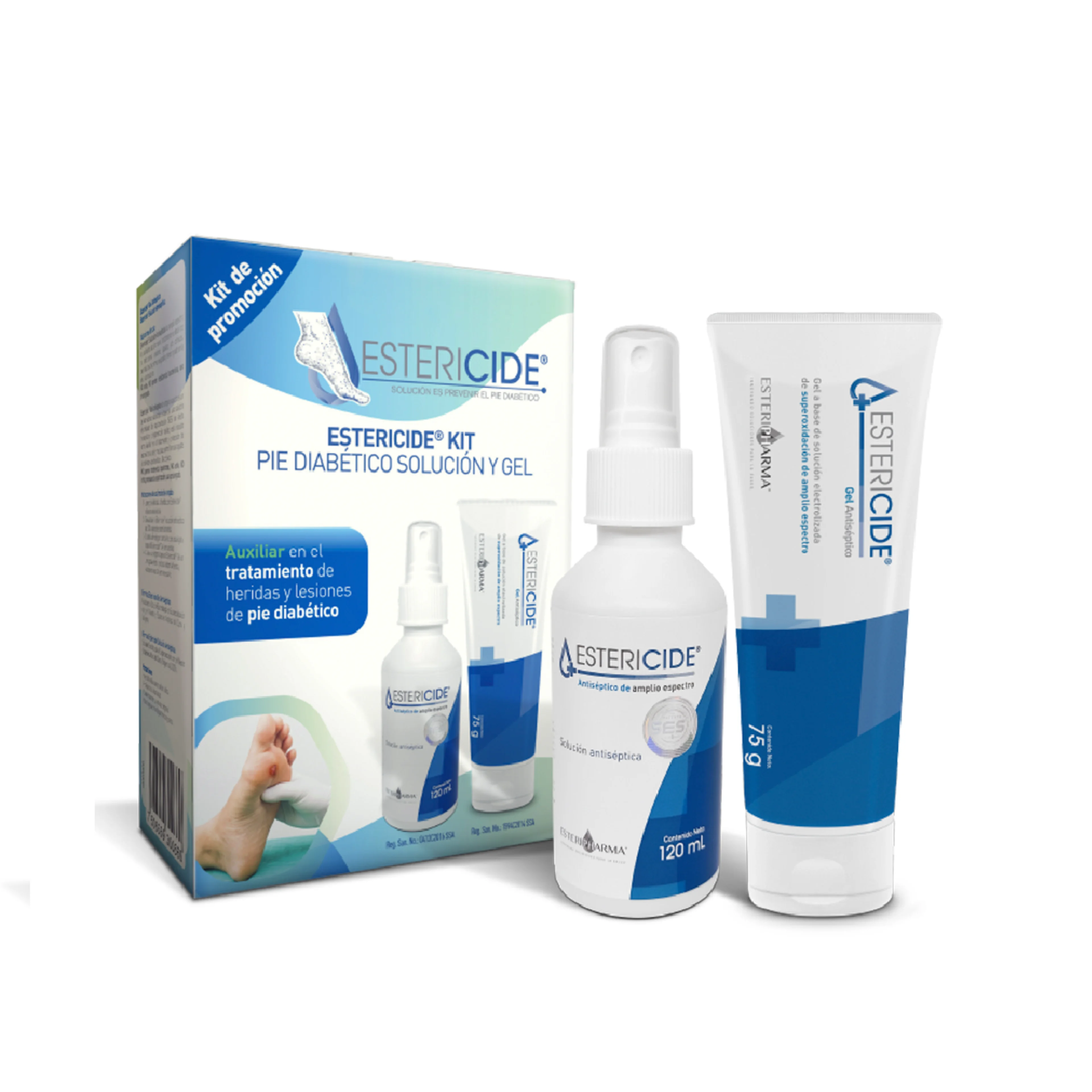 Estericide Kit Para Pie Diabético Con Solución Y Gel
