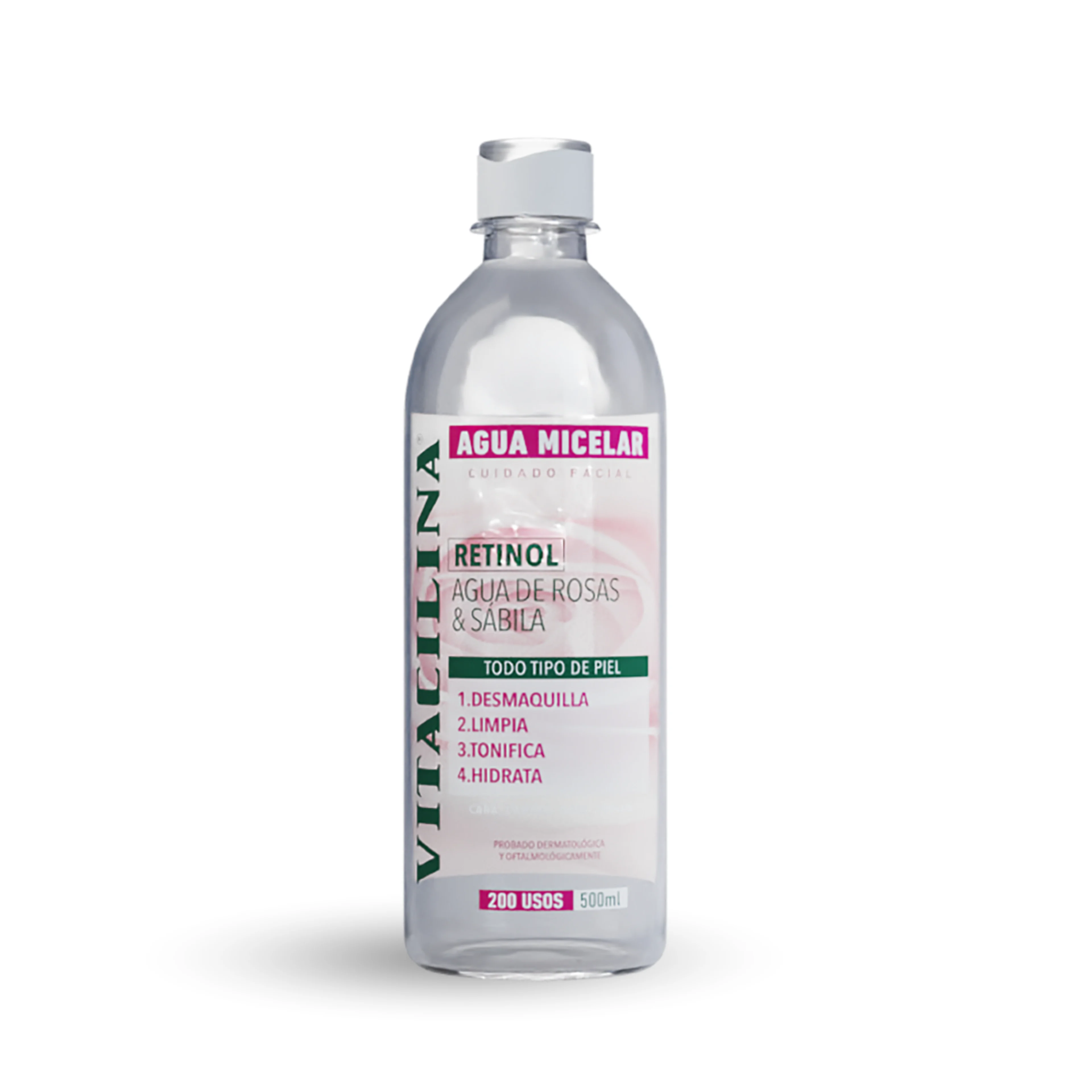 Vitacilina Agua Micelar Desmaquillante Rosas Y Sábila 500 Ml