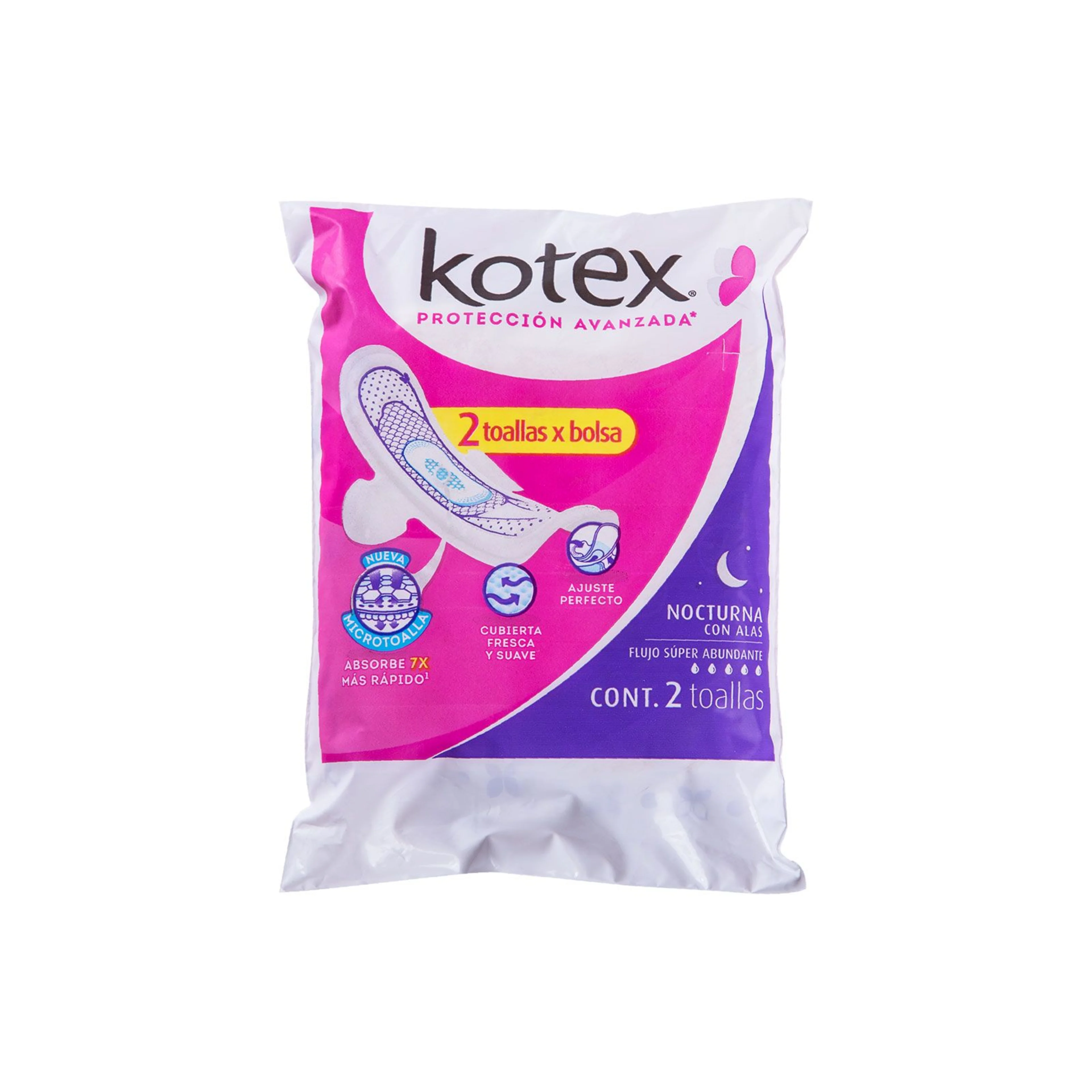 Toallas femeninas kotex noct f/s abun c/alas