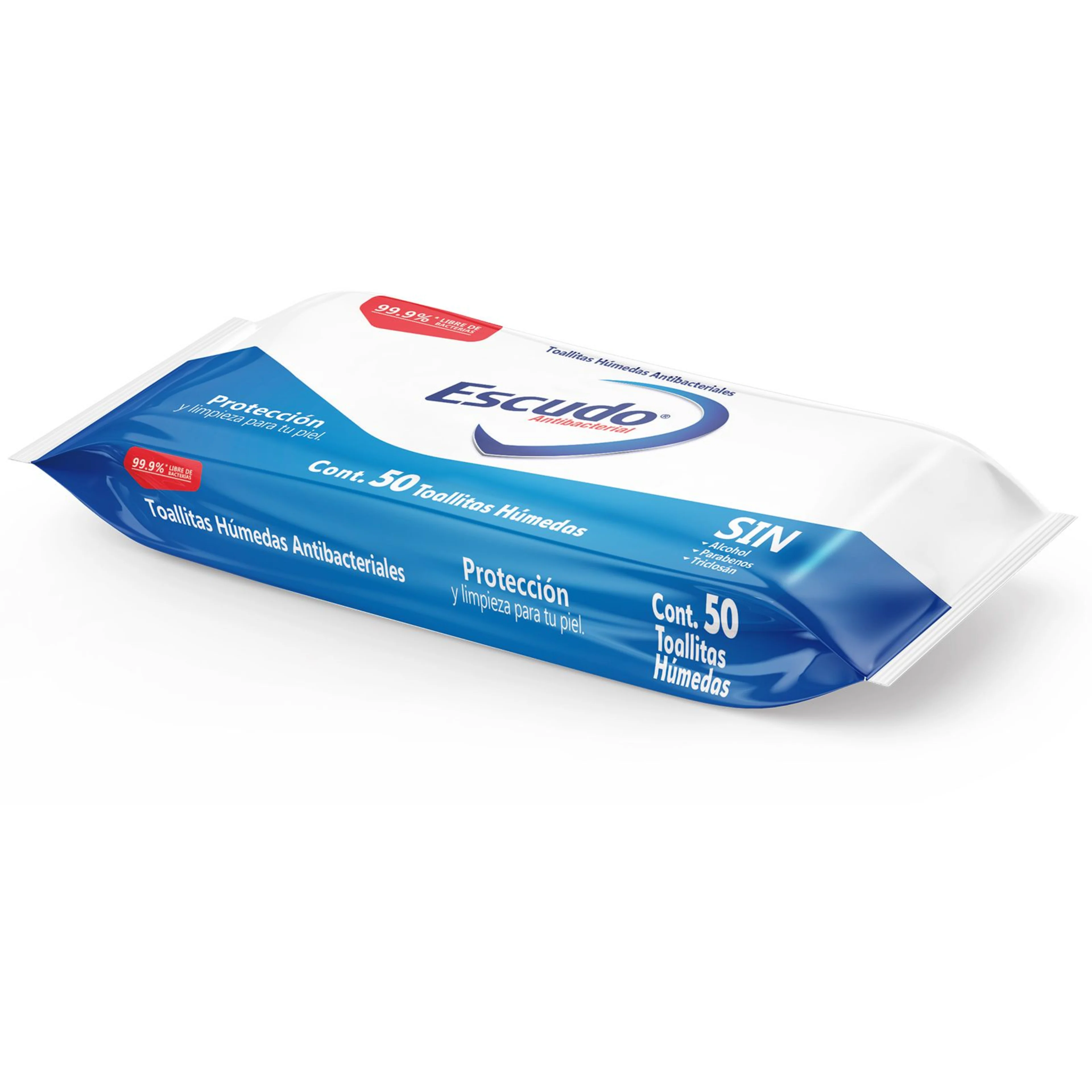 Escudo Antibacterial Toallas Humectantes Con 50 Piezas