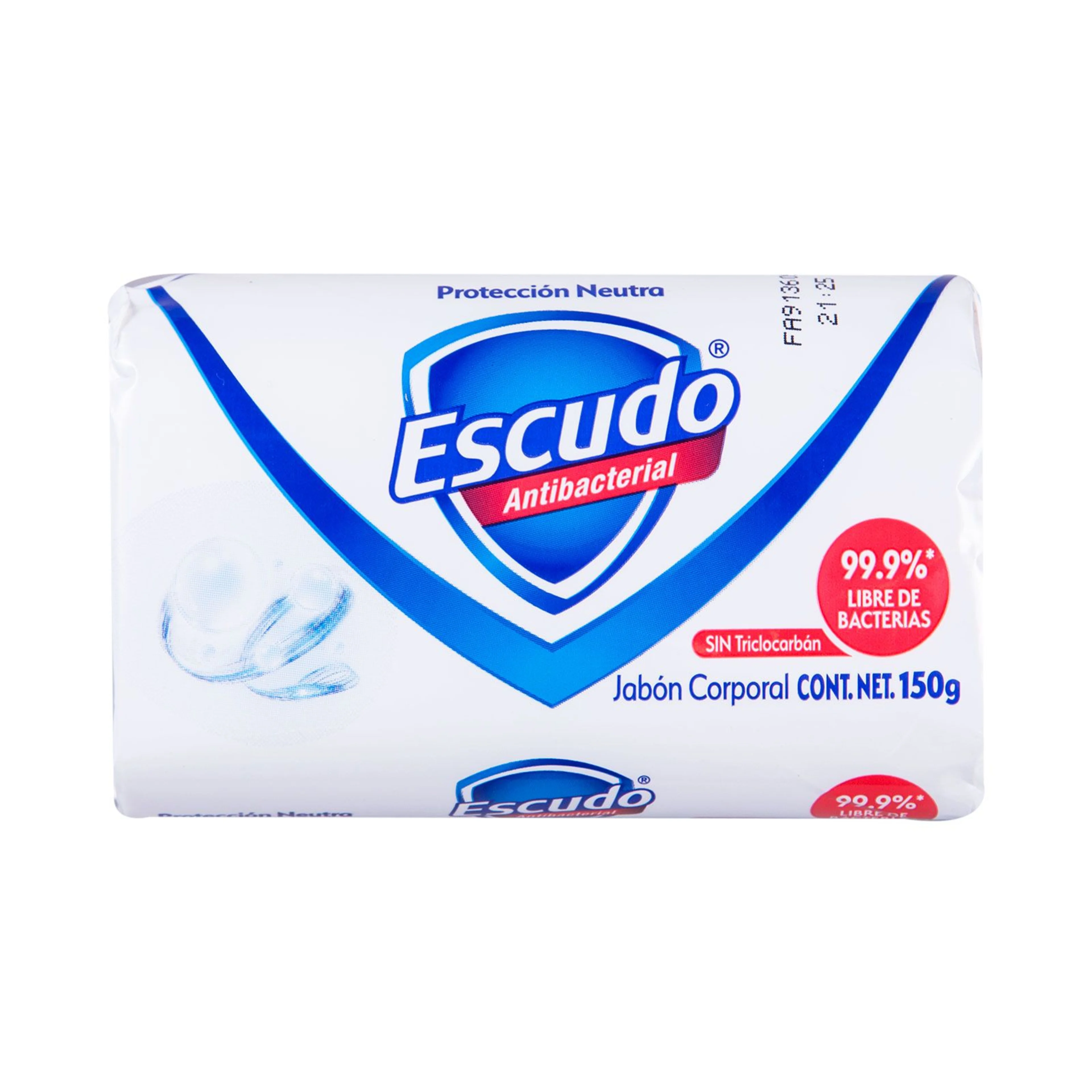 Escudo Antibacterial Jabón Blanco Neutro En Barra Con 150 G