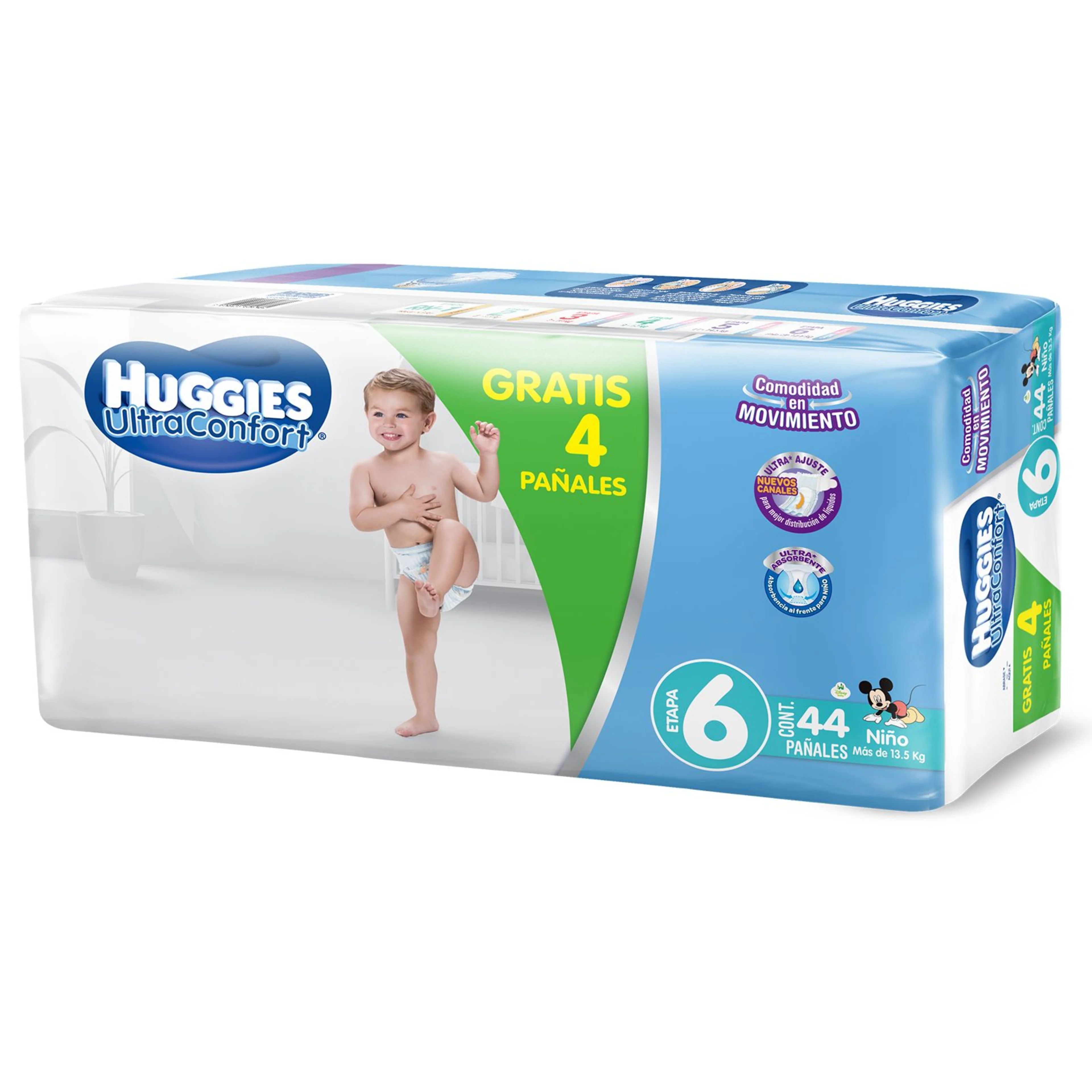 Pañal hugg ultra conf et 6 niño 40+4