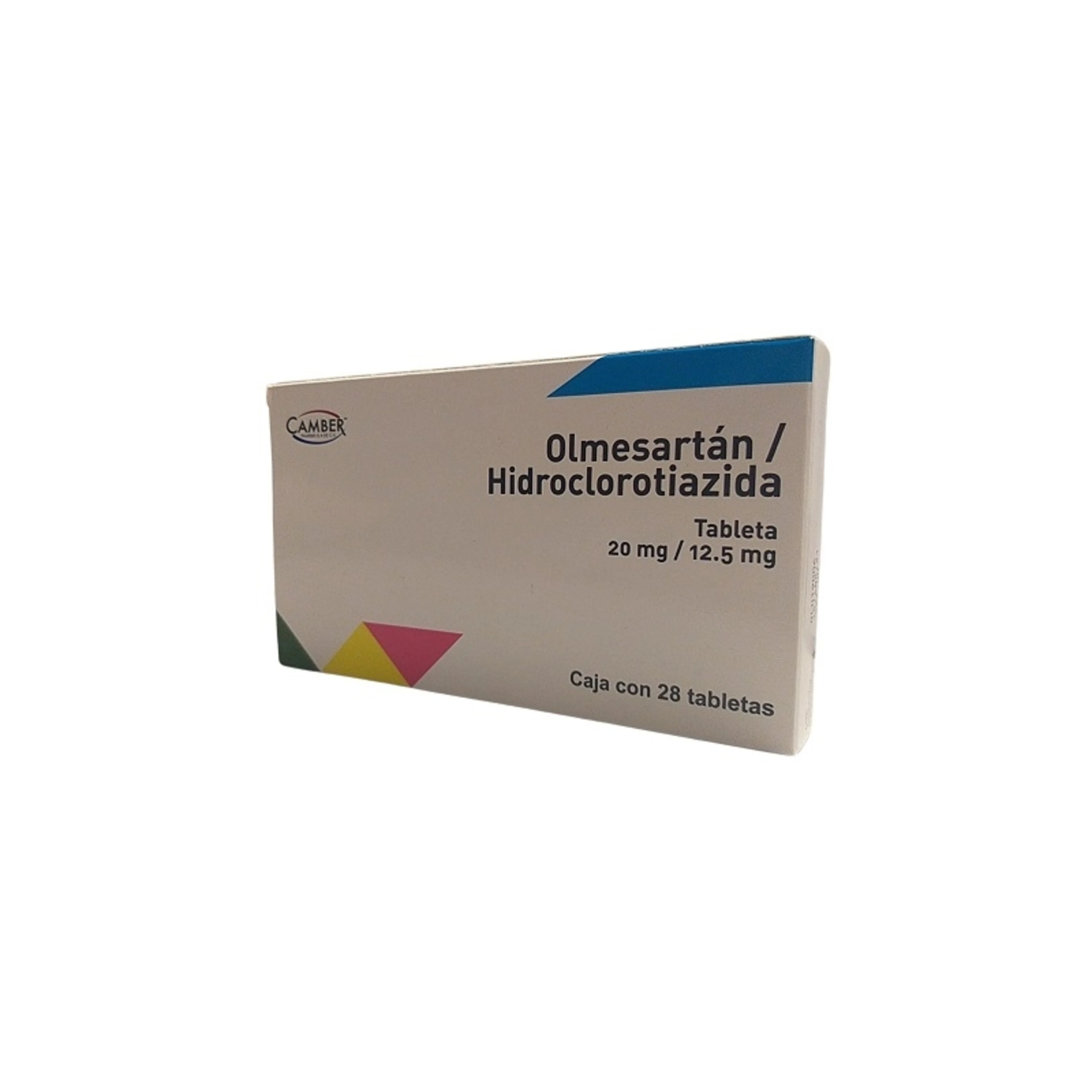 Olmesartán, Hidroclorotiazida 20/12.5 Mg Con 28 Tabletas