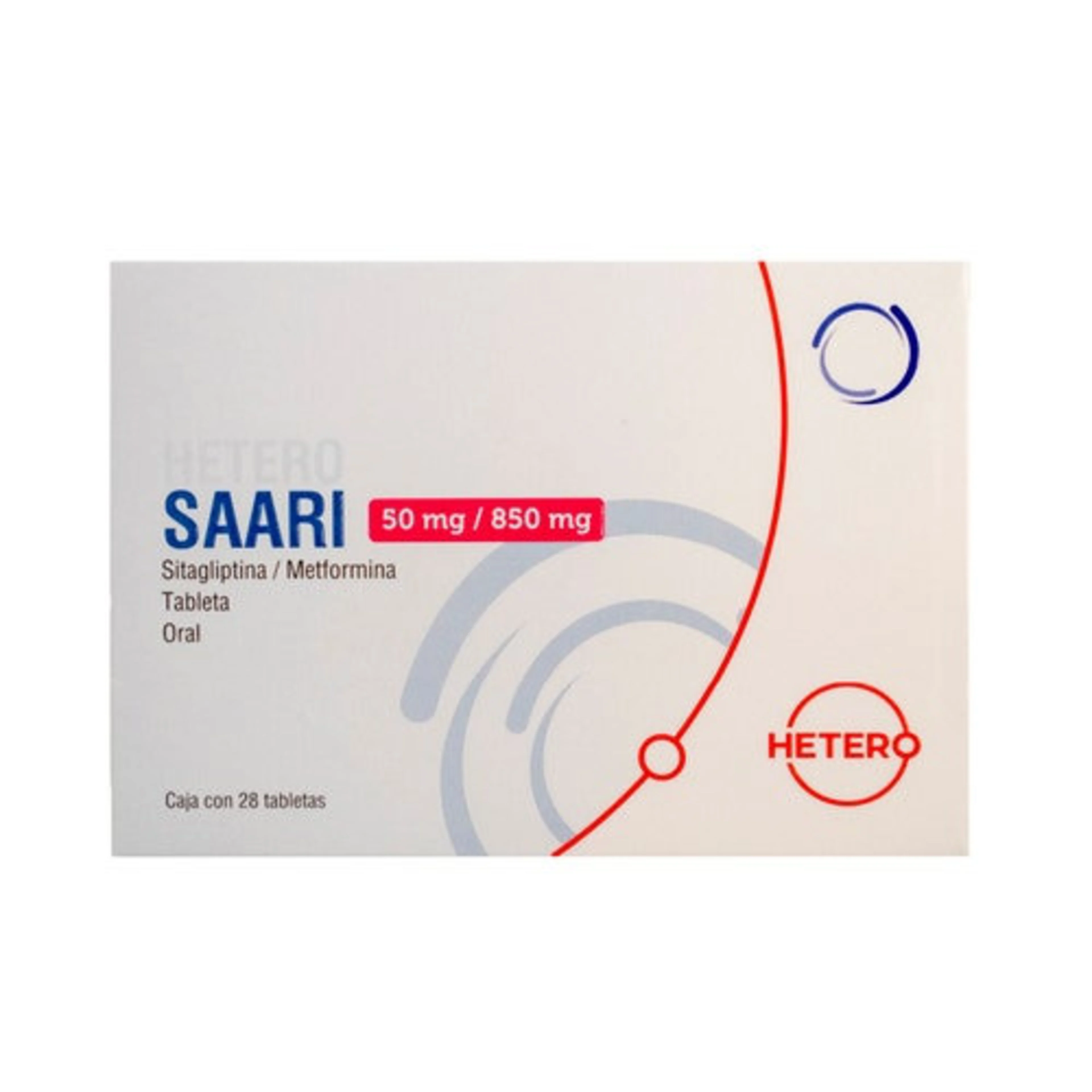 Saari 50 Mg/850 Mg Con 28 Tabletas