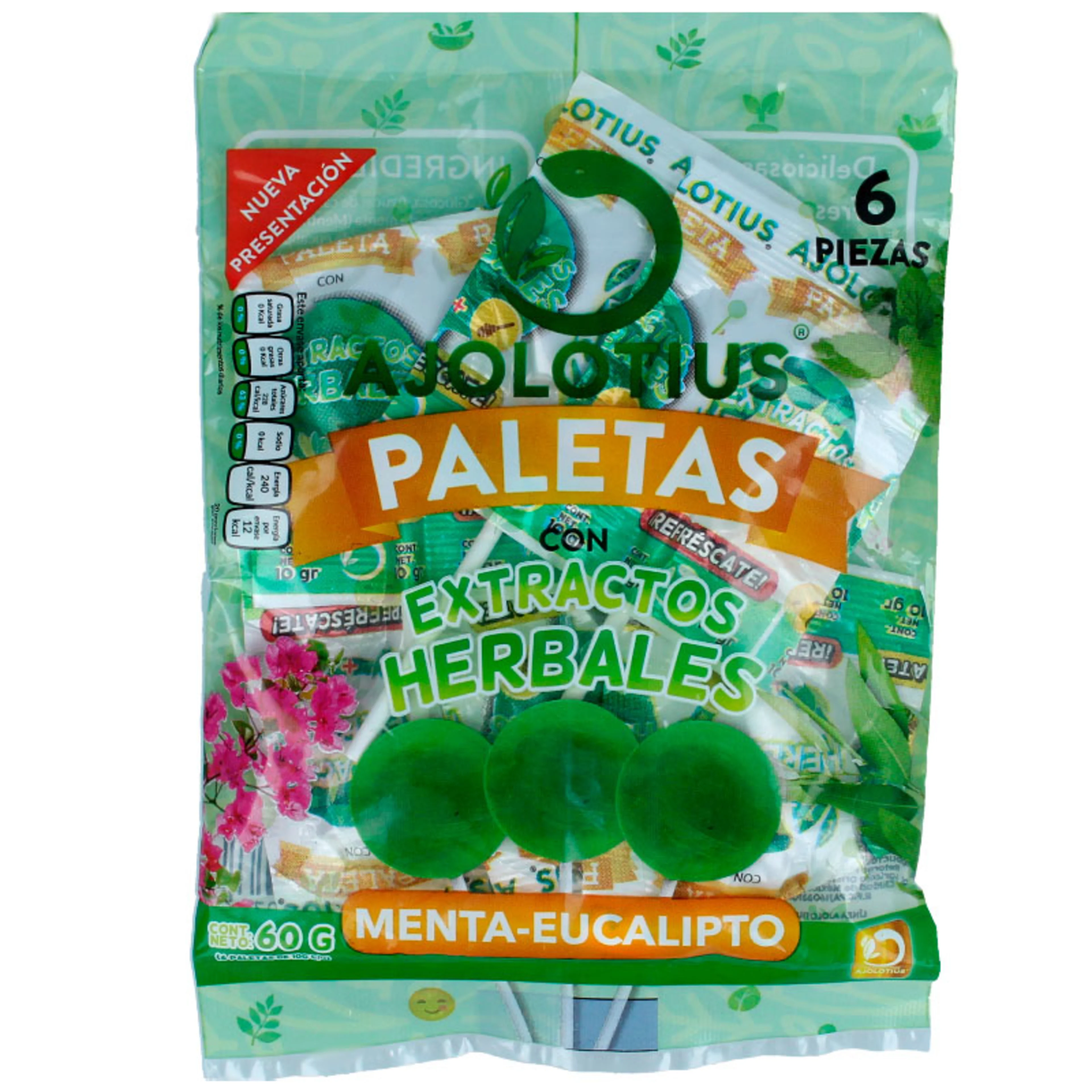 Ajolotius Paletas Con Extractos Herbales Con 6 Piezas