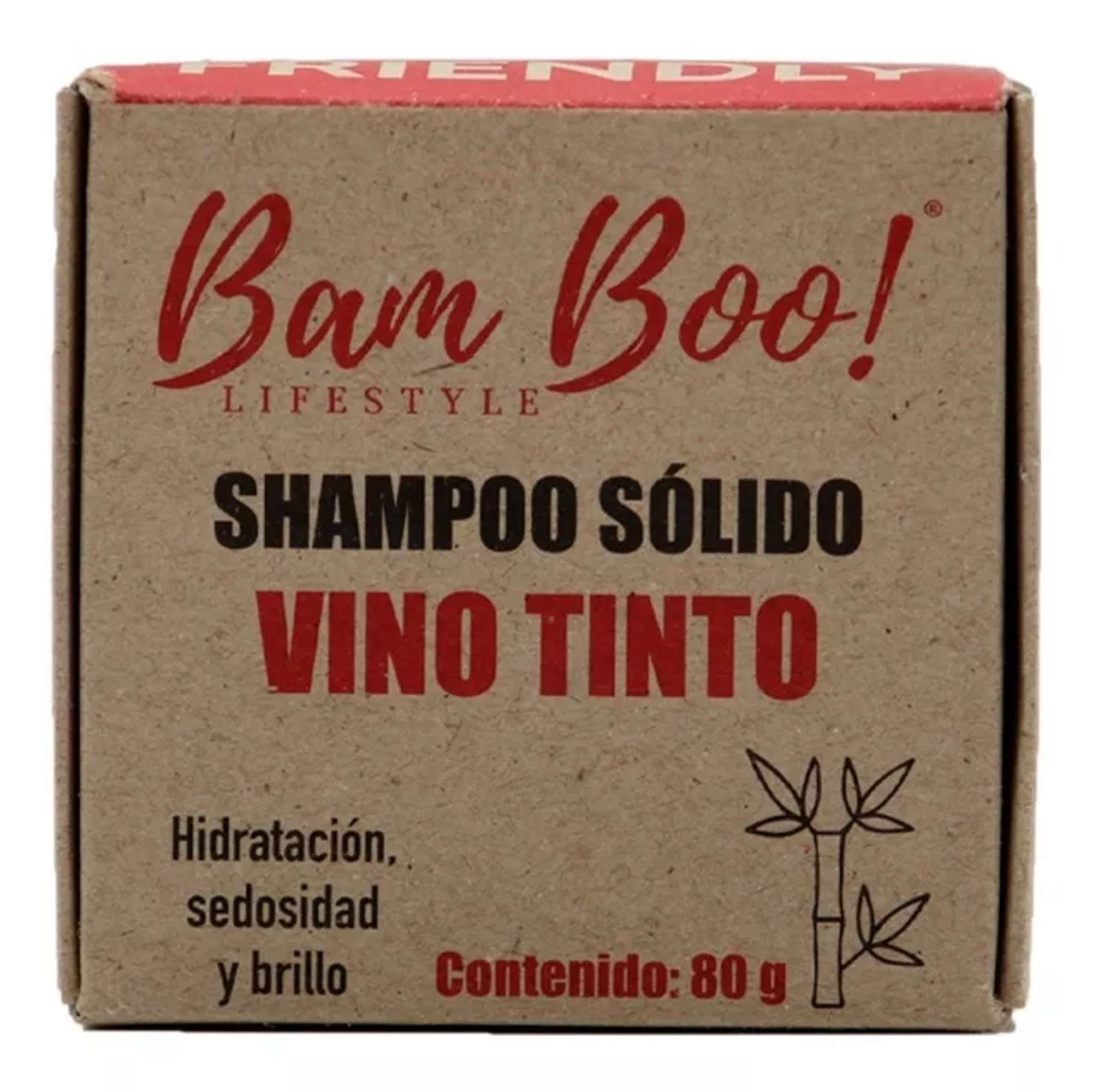 Bam Boo! Lifestyle Shampoo Sólido Vino Tinto Con 80 G