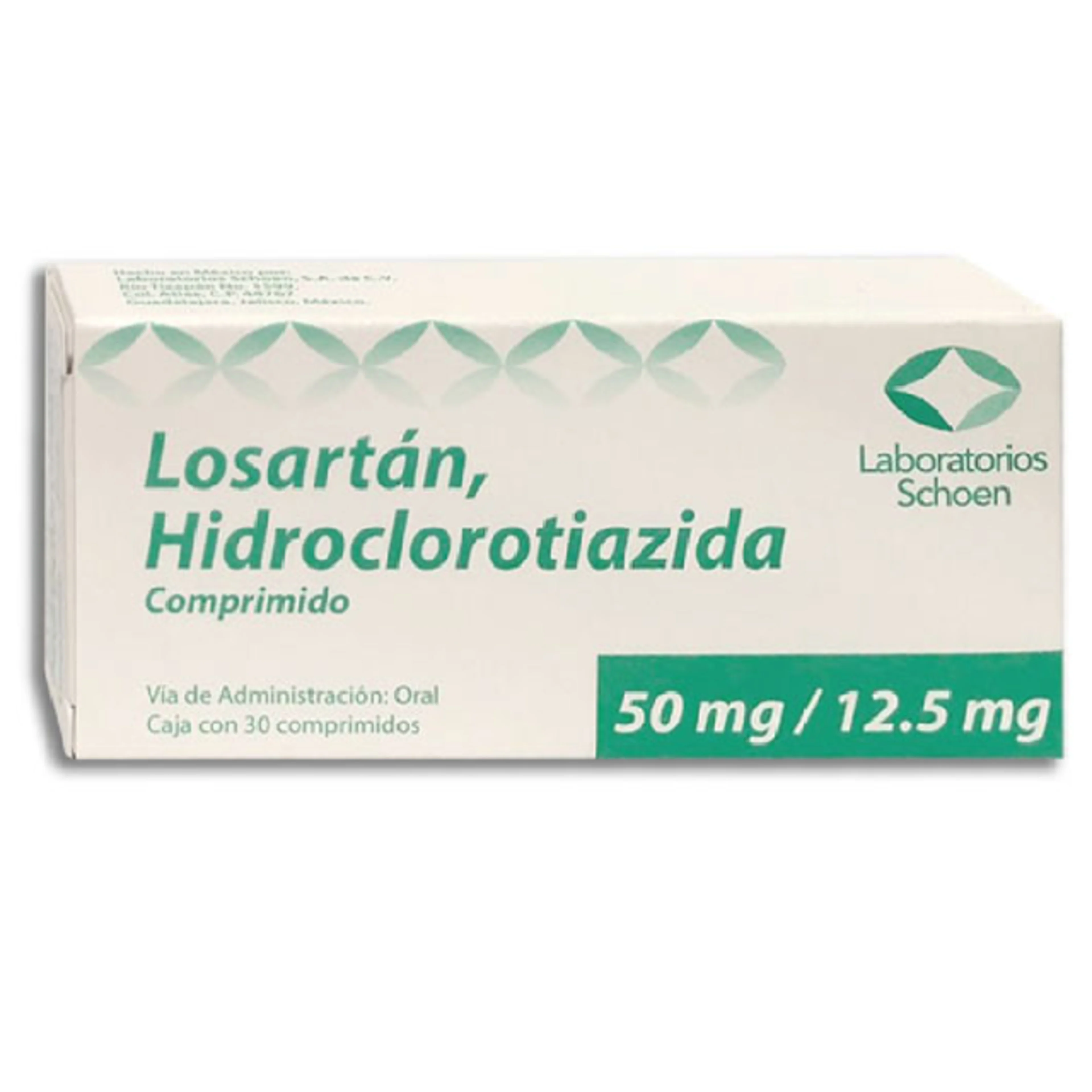Losartán, Hidroclorotiazida 50/12.5 Mg Con 30 Comprimidos