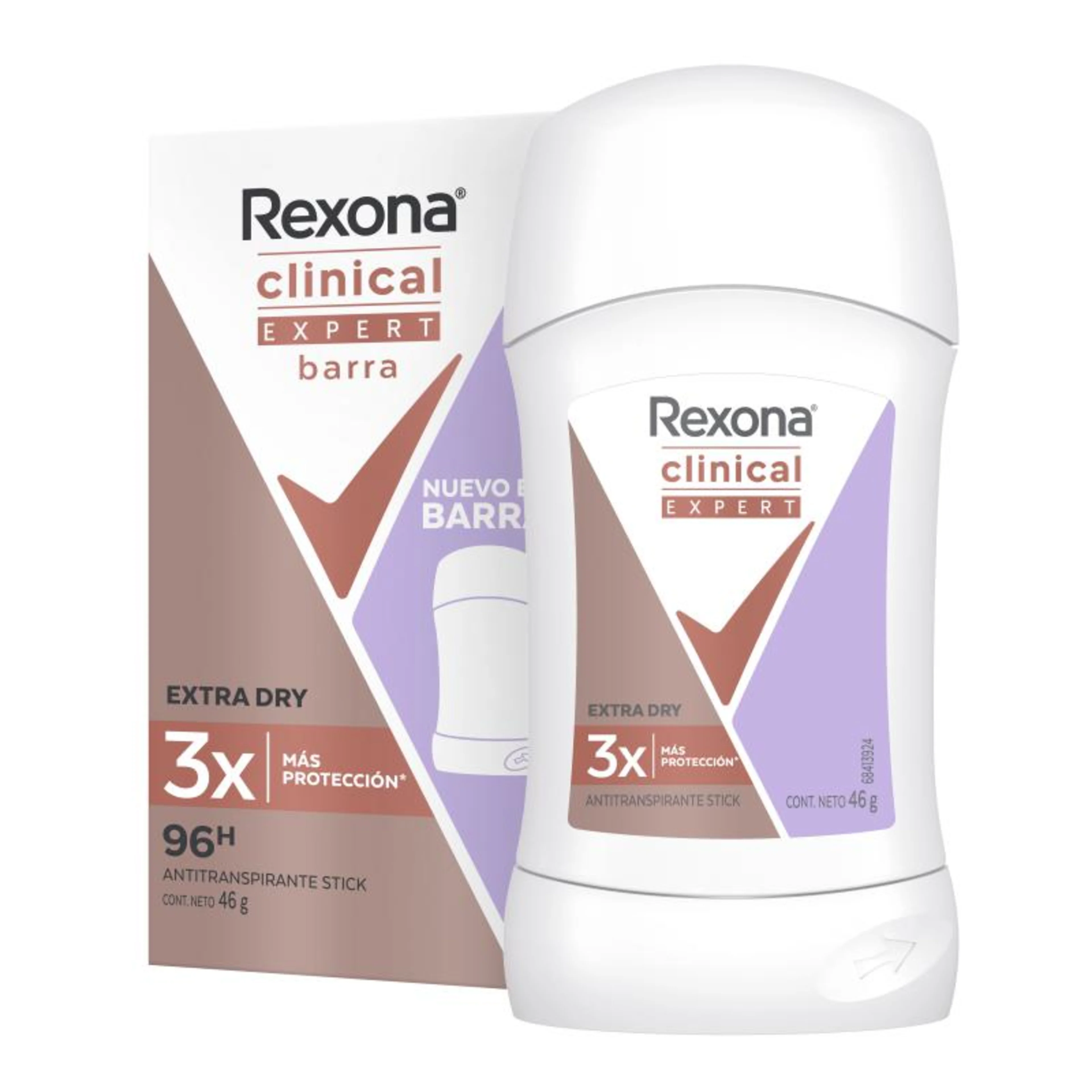 Rexona Woman Clinical Expert Extra Dry Desodorante Antitranspirante En Barra Con 46 G
