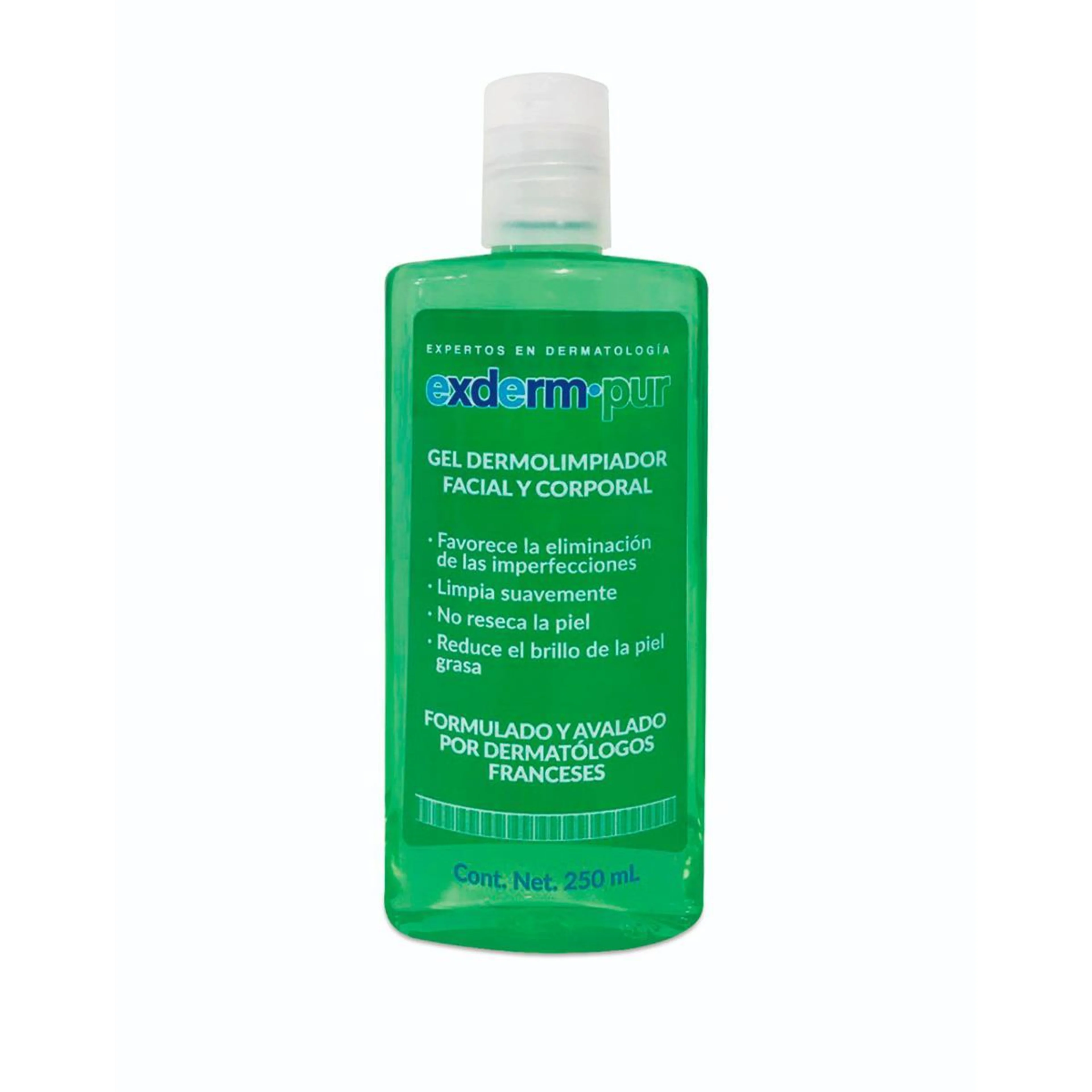 Exderm Pur Gel Dermolimpiador Facial Y Corporal Con 250 Ml