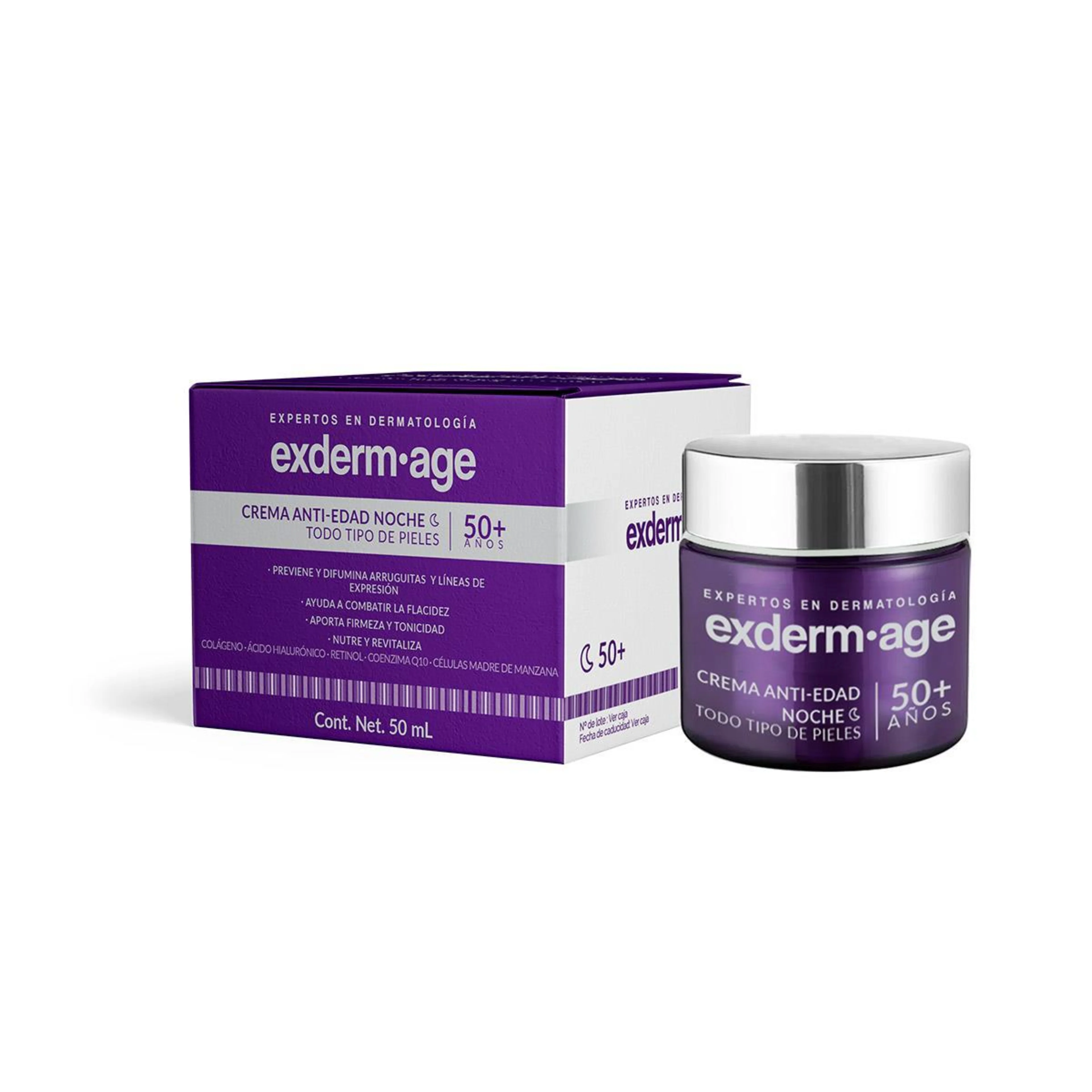 Exderm Age Crema De Noche Anti-Edad 50+ Años Con 50 Ml