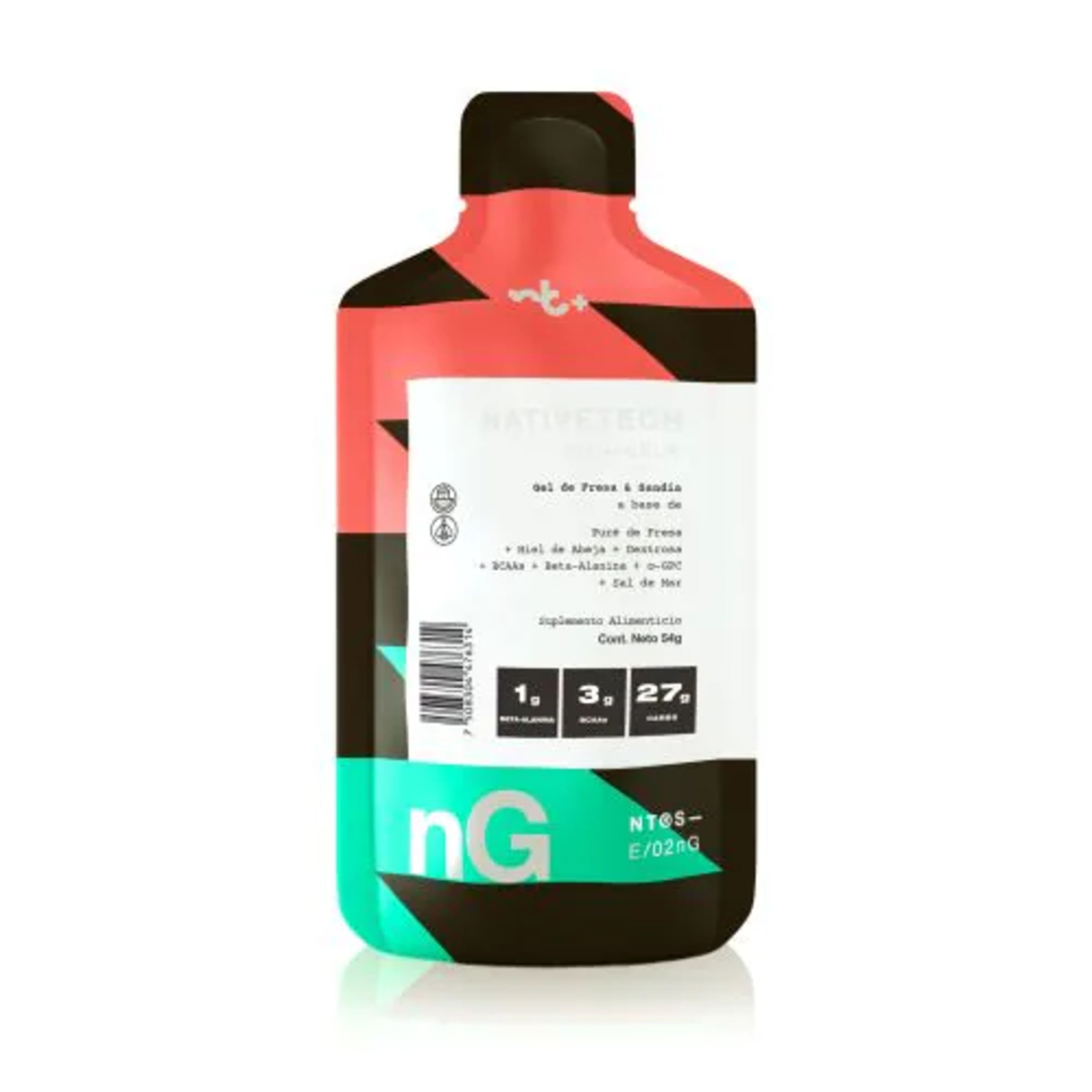 Nativegel pro fresa sandia. gel energetico a base fruta y miel con aminoacidos.