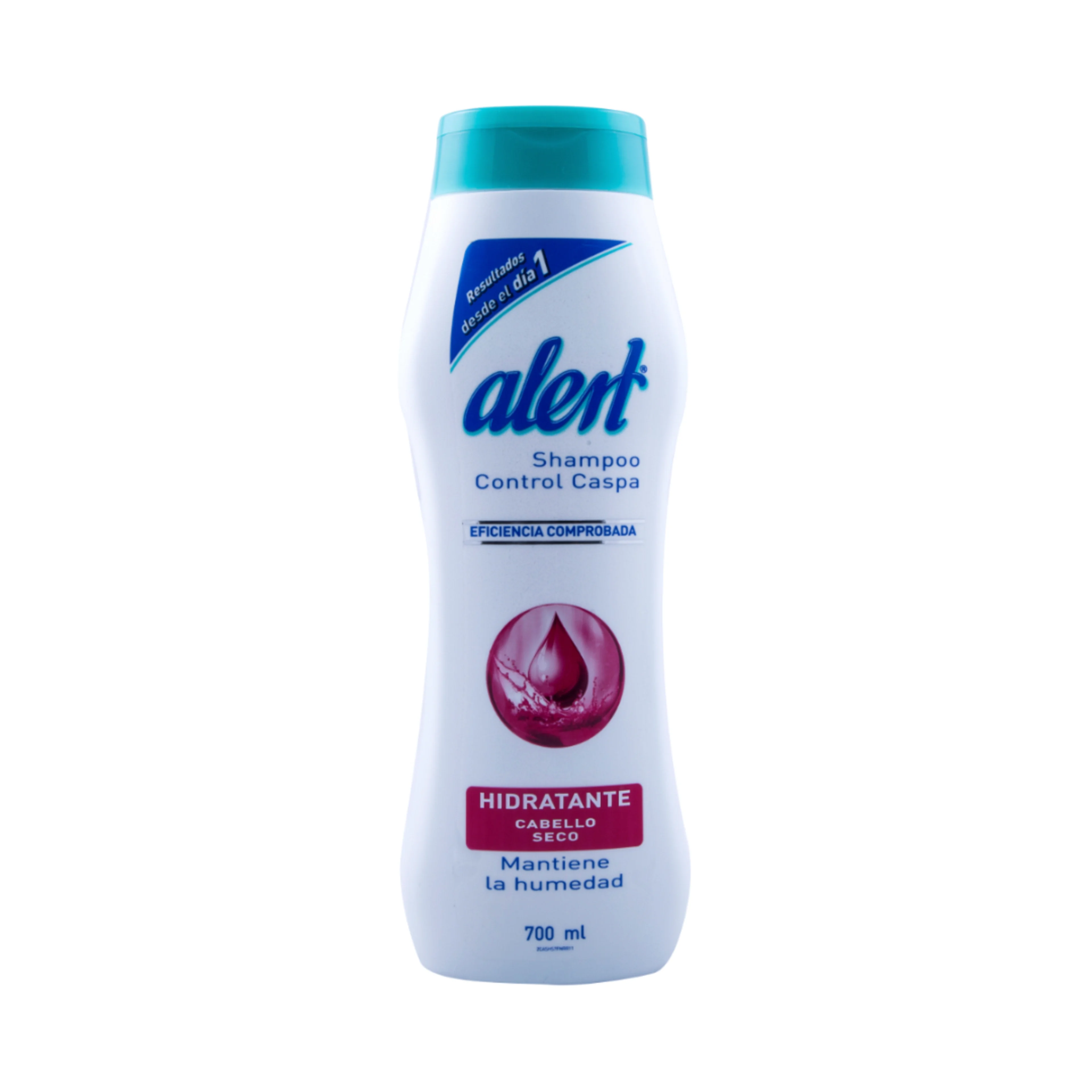 Shampoo alert control caspa hidratante para cabello seco 700 ml.