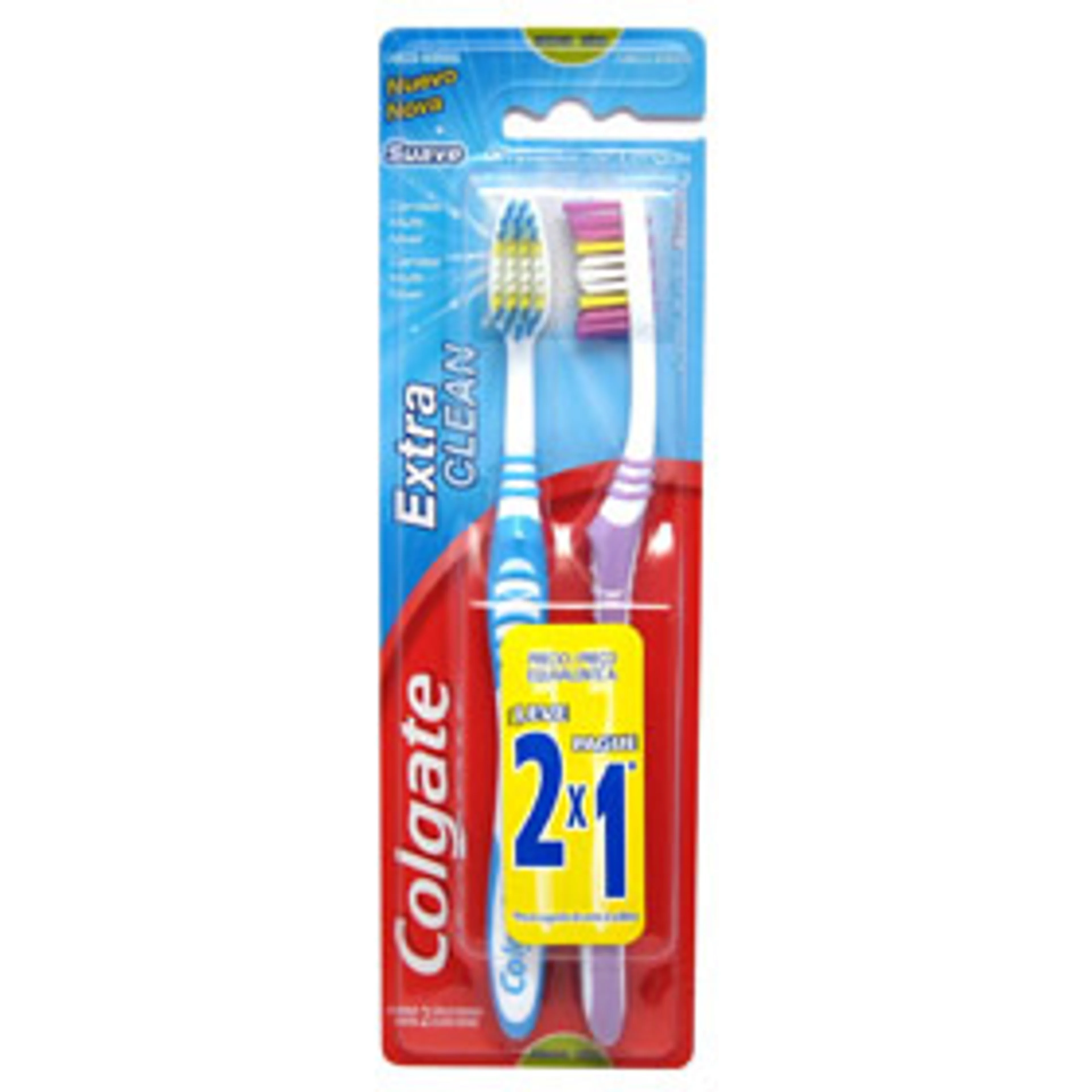 Colgate Extra Clean Cepillo Dental Duro Con 2 Piezas