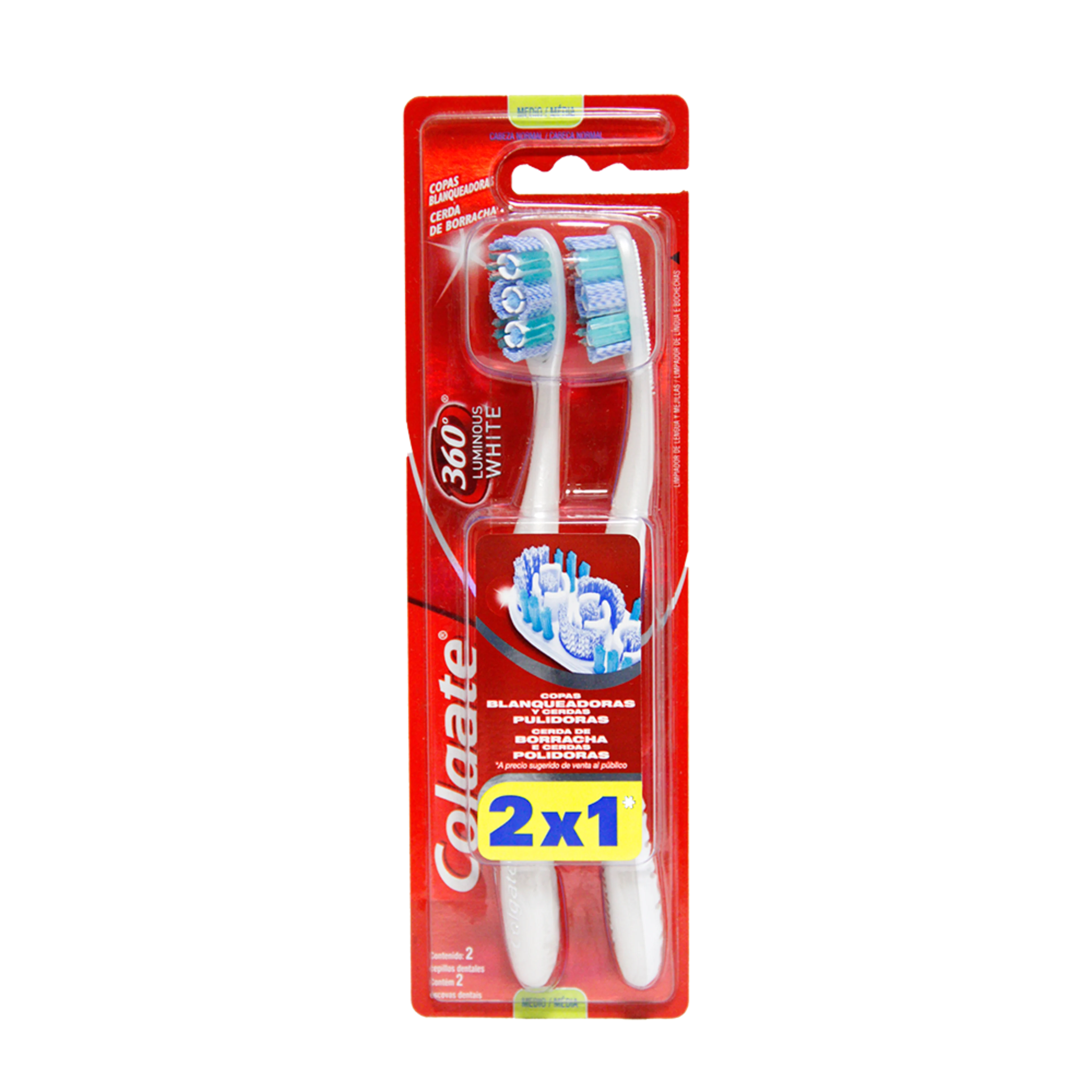 Colgate 360 Luminous White Cepillo Dental Con 2 Piezas