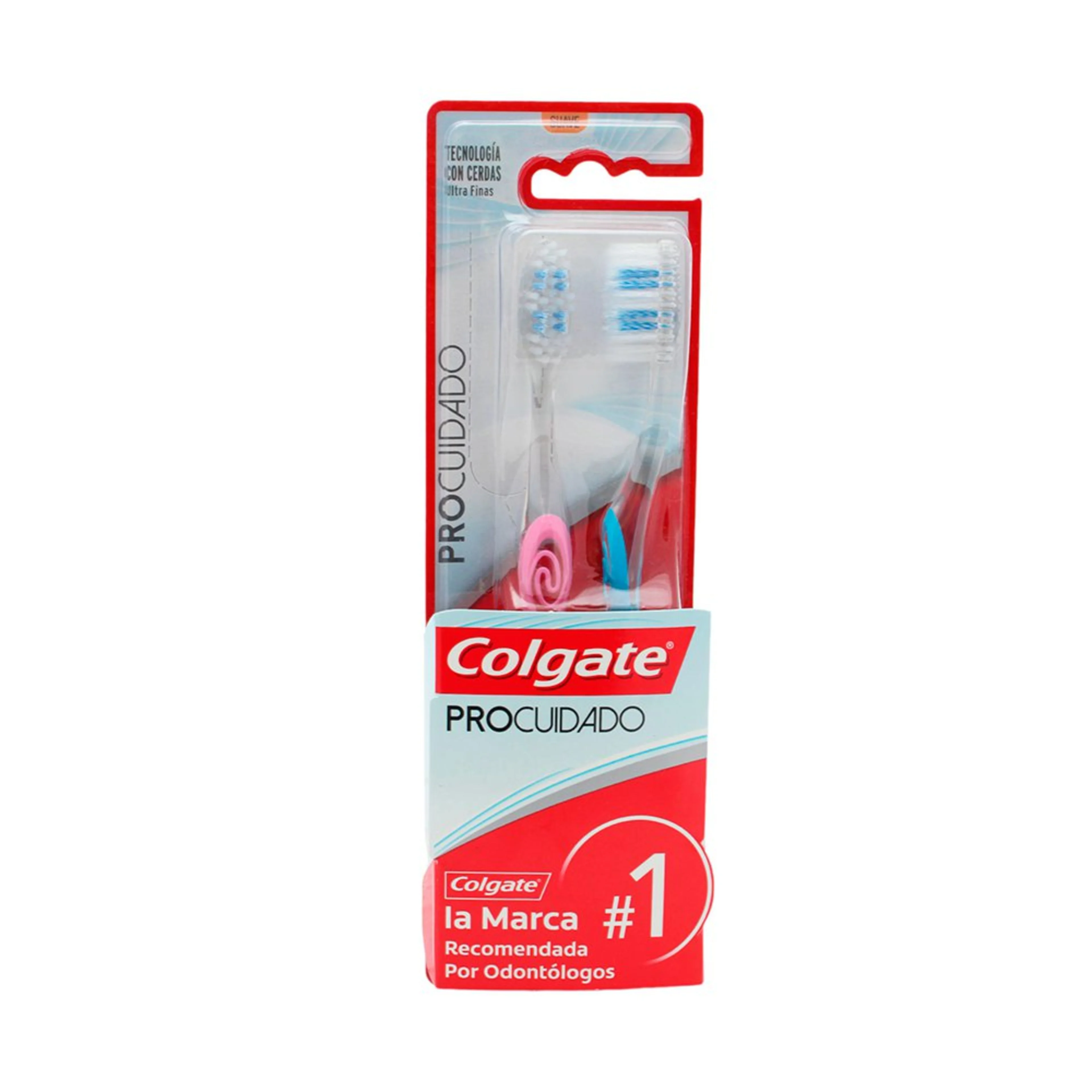 Colgate Pro Cuidado Suave Cepillo Dental Cerdas Ultrafinas Con 2 Piezas