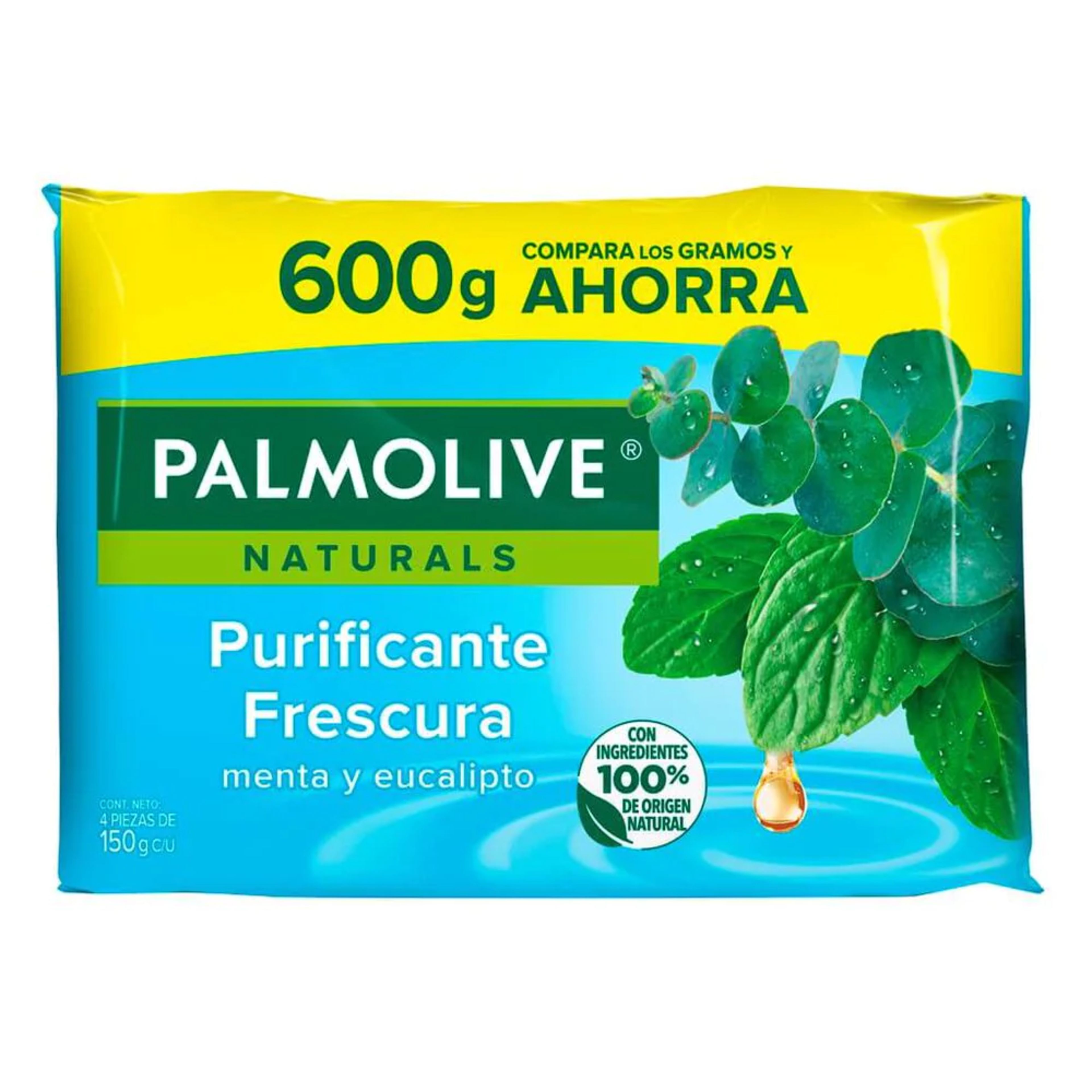 Palmolive jabón en barra naturals menta y eucalipto ingredientes naturales 4 piezas paquete