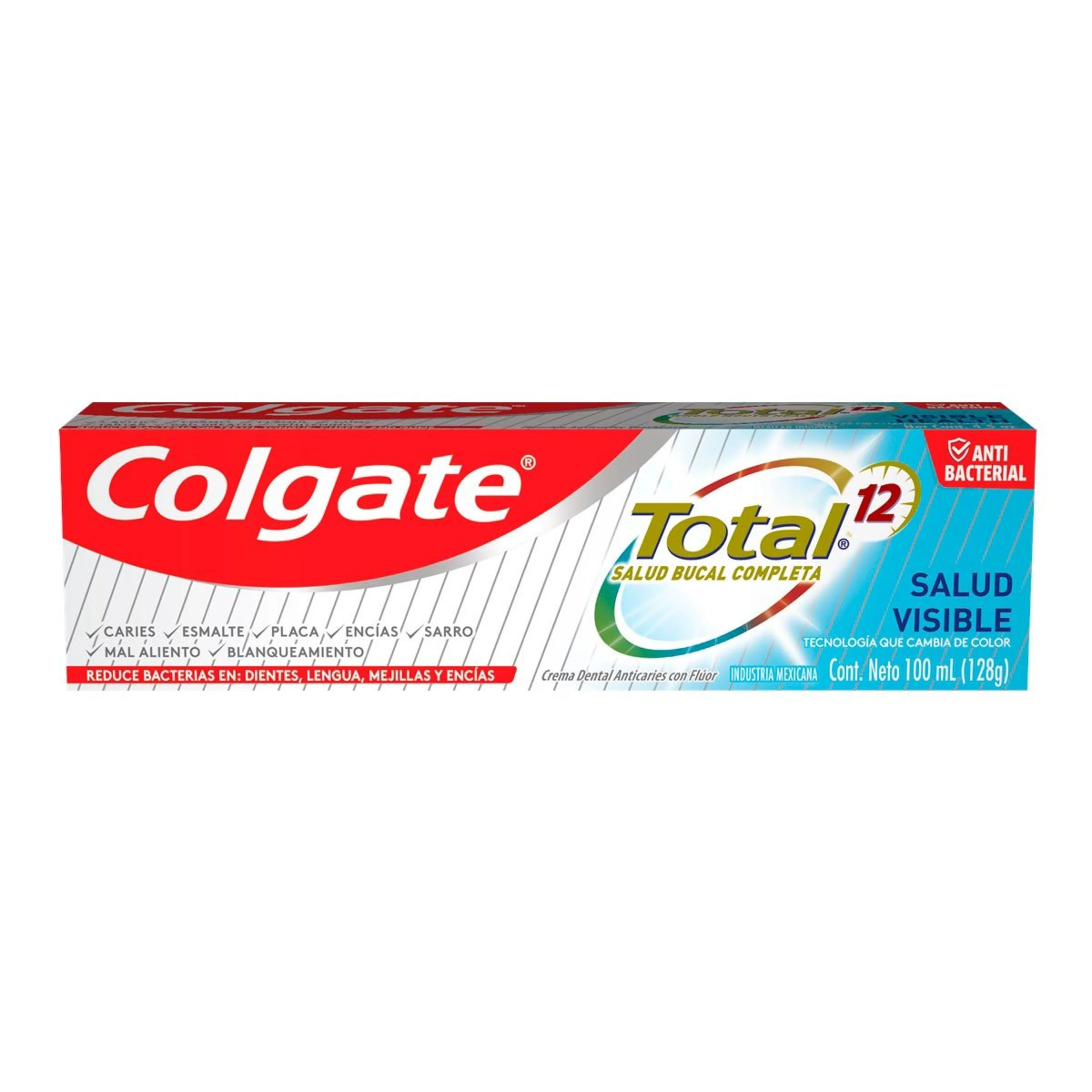 Pasta dental colgate total 12 salud visible 100 ml.