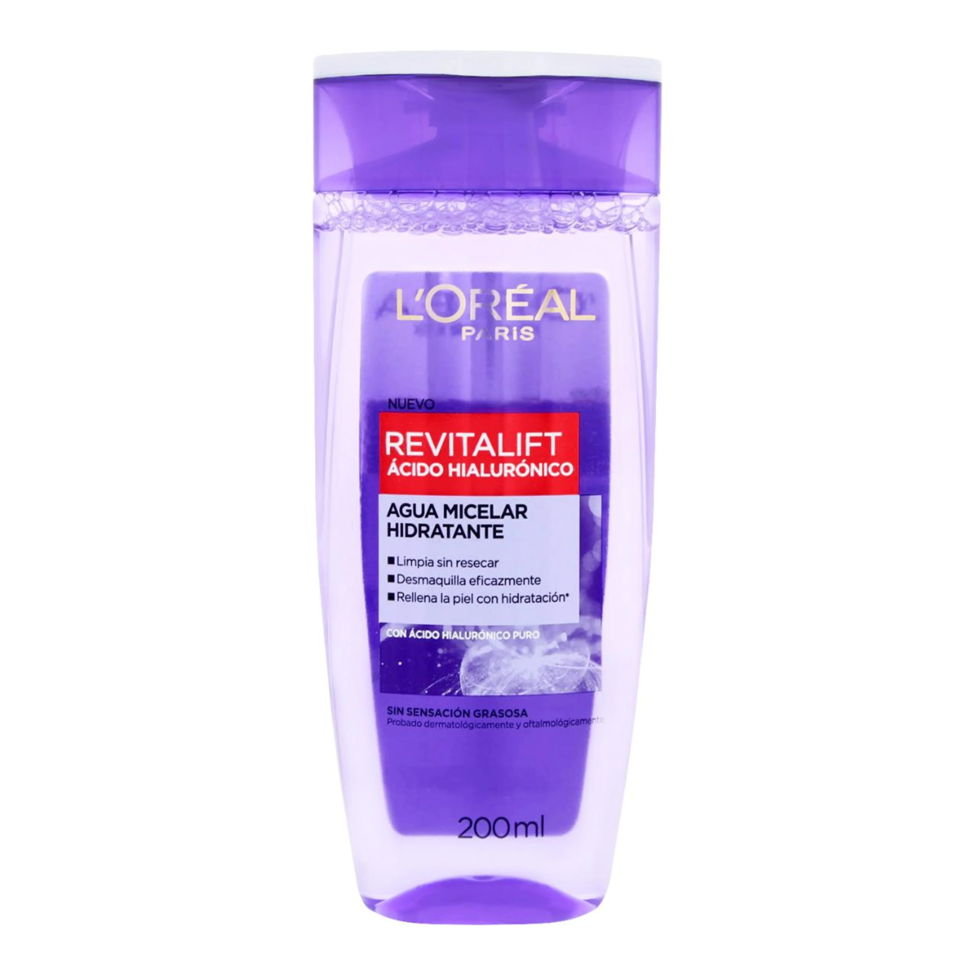 Agua micelar l’oréal paris revitalift ácido hialurónico 200 ml.