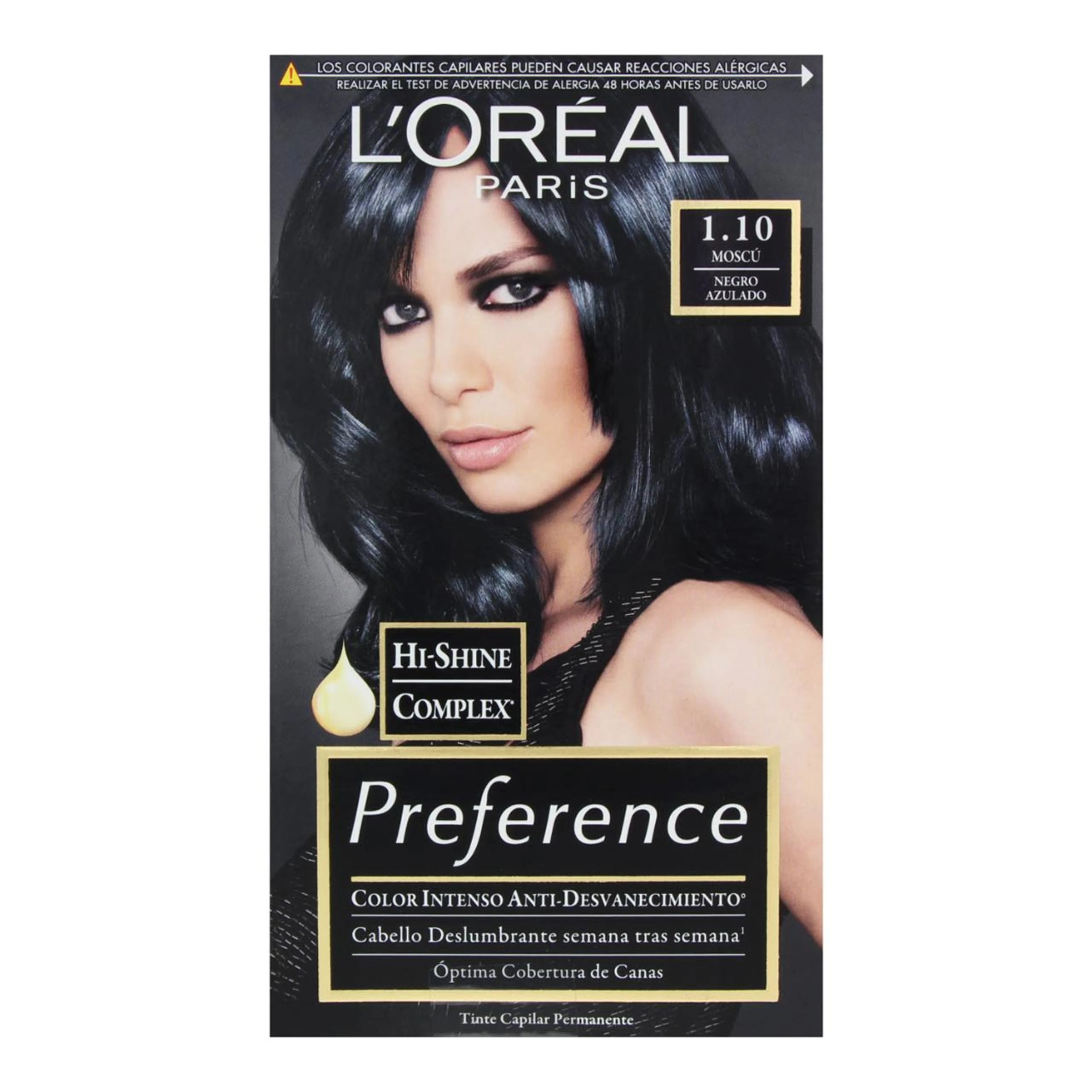 Tinte l’oréal preference color negro azulado (1.10) 5 pzas.