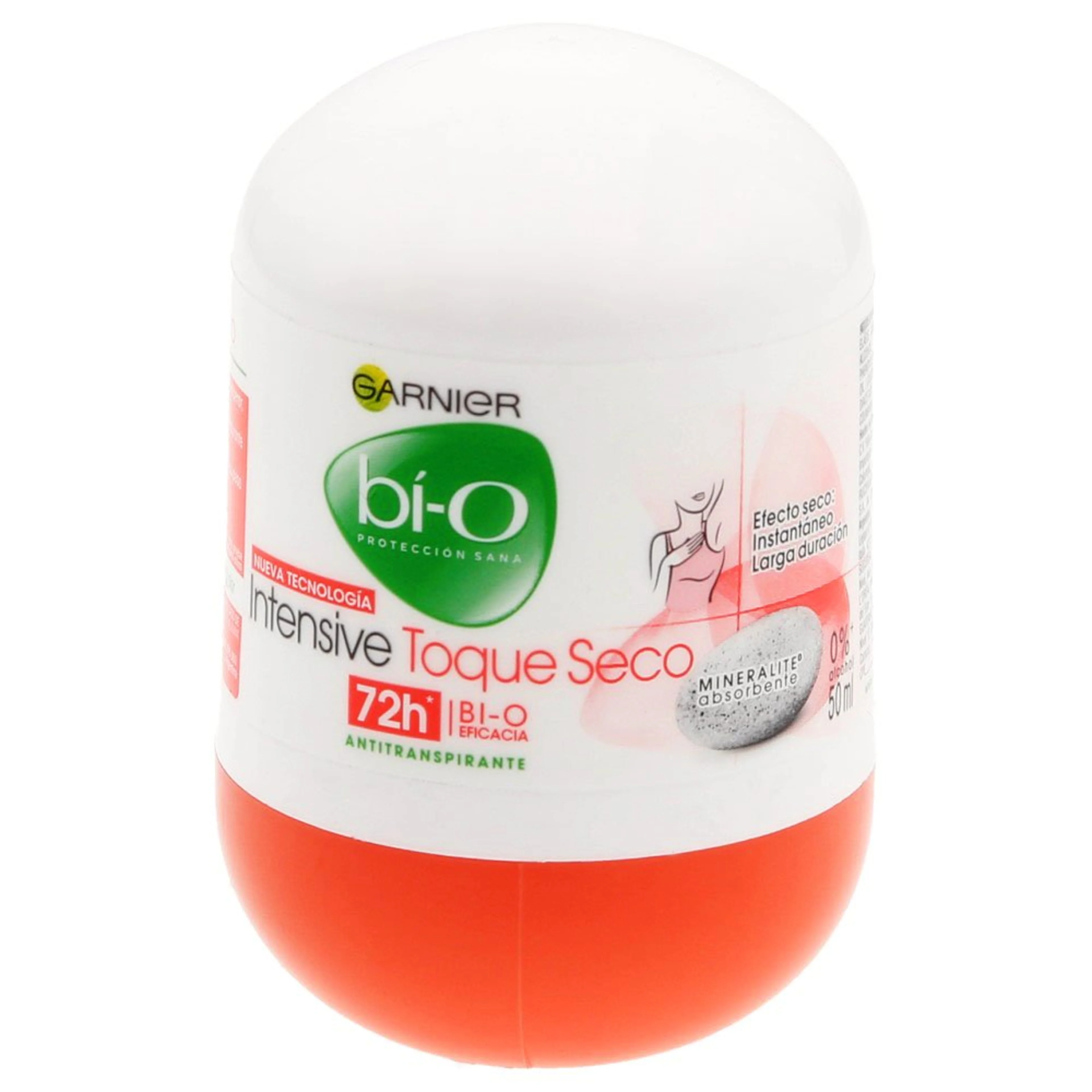 Antitranspirante garnier bí-o intensive toque seco en roll-on 50 ml.