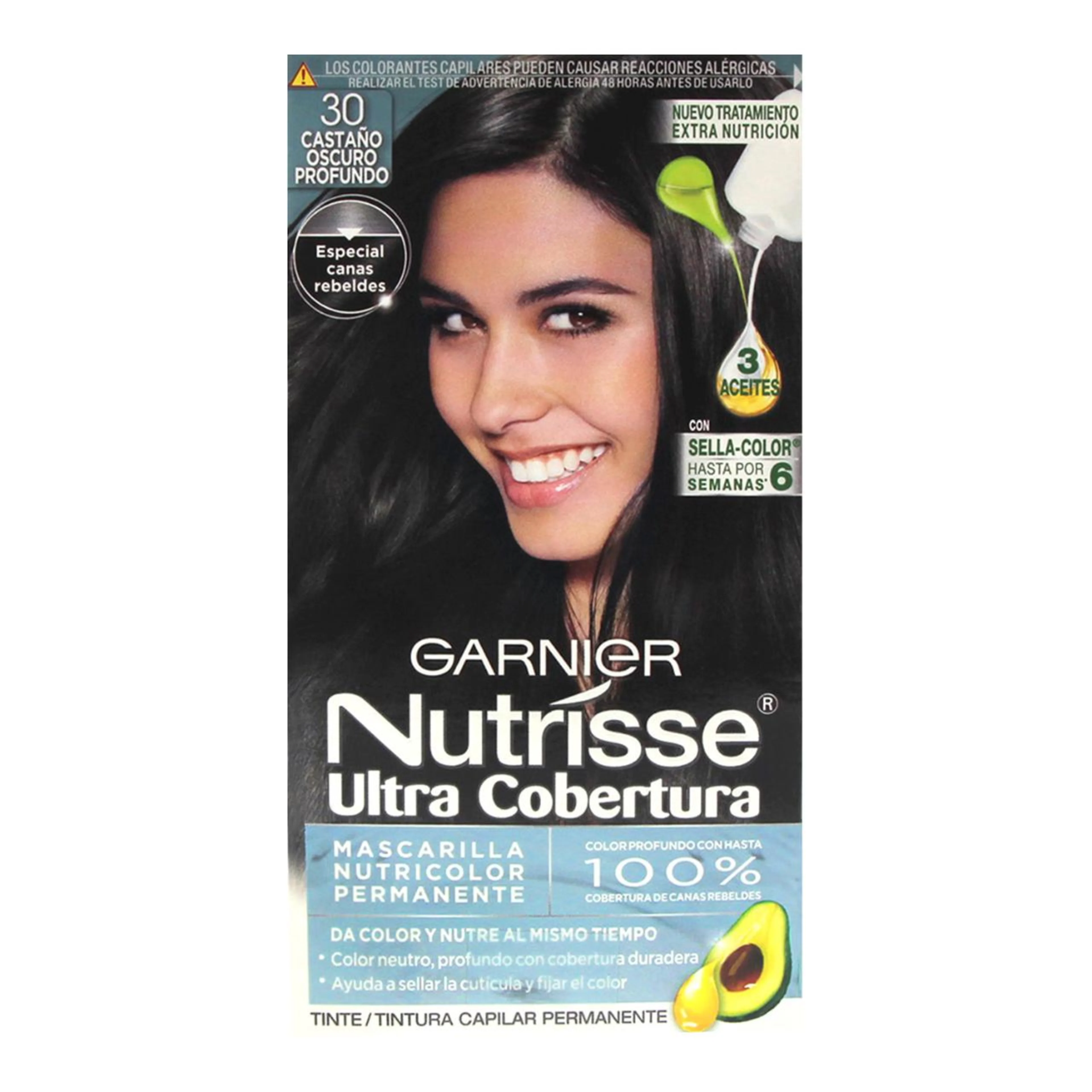 Nutrisse Ultra Cobertura Tinte En Crema Tono 30 Castaño Oscuro Profundo