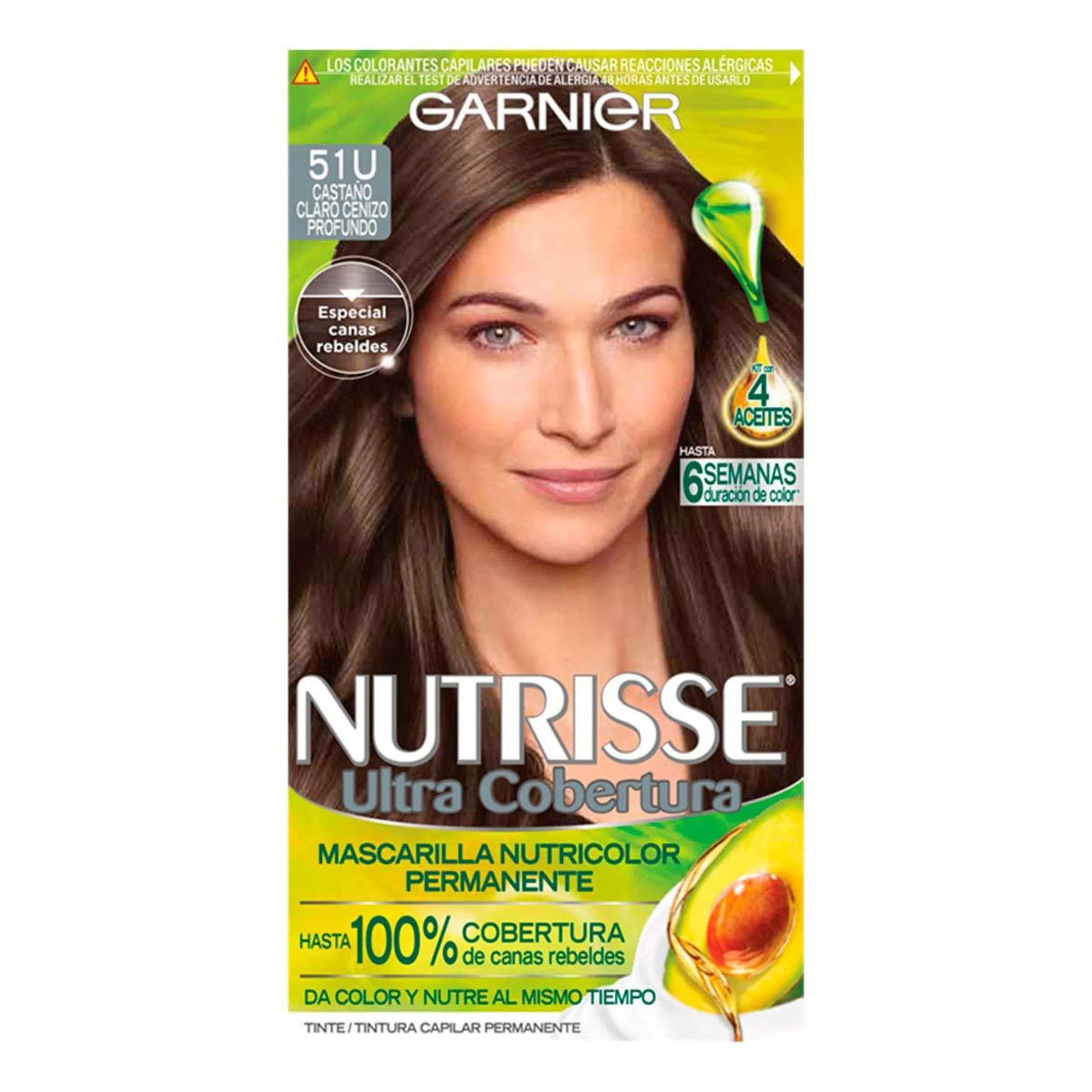 Nutrisse Ultra Cobertura Tinte En Crema Tono Castaño Claro Cenizo Profundo
