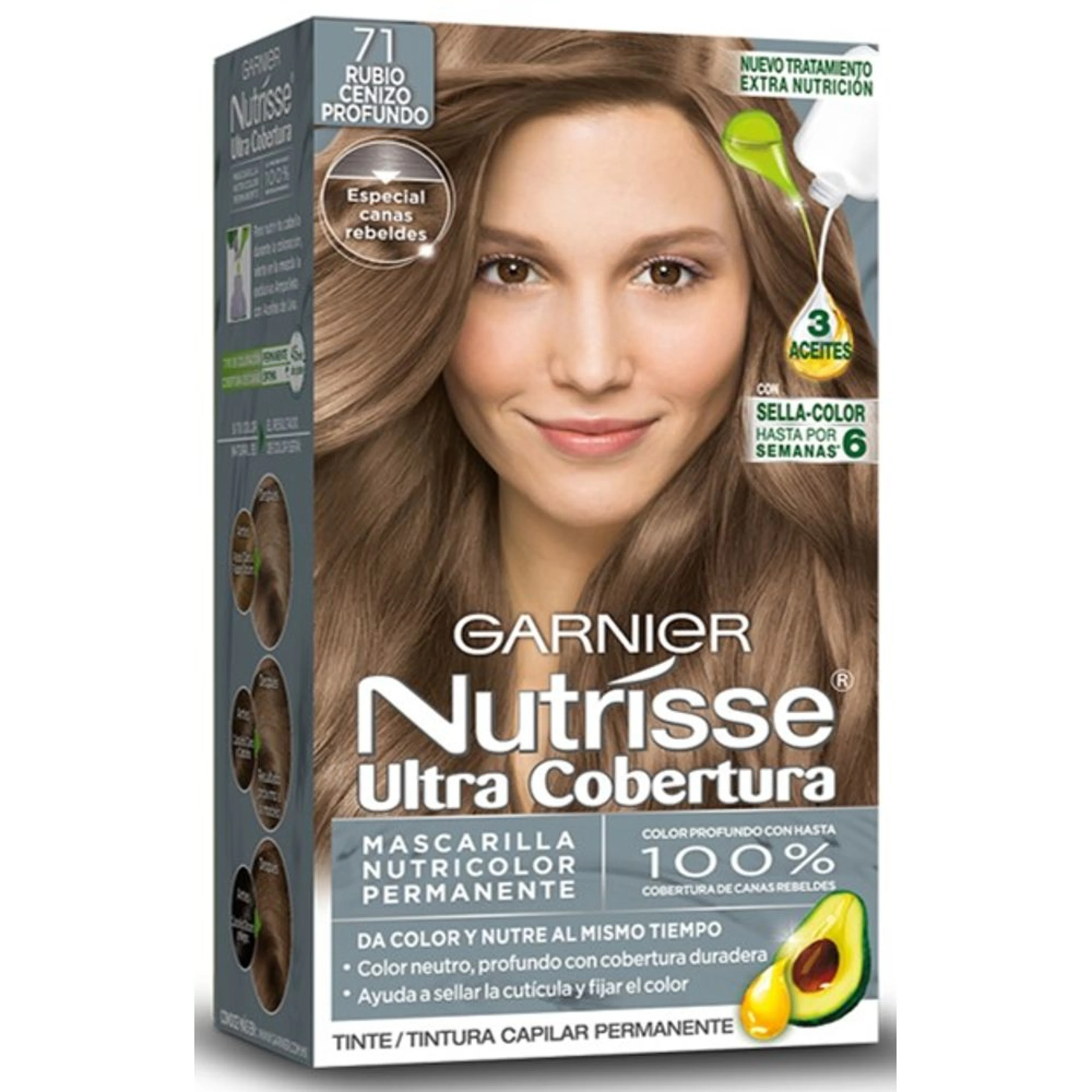Nutrisse Ultra Cobertura Tinte En Crema Tono 71 Rubio Cenizo Profundo