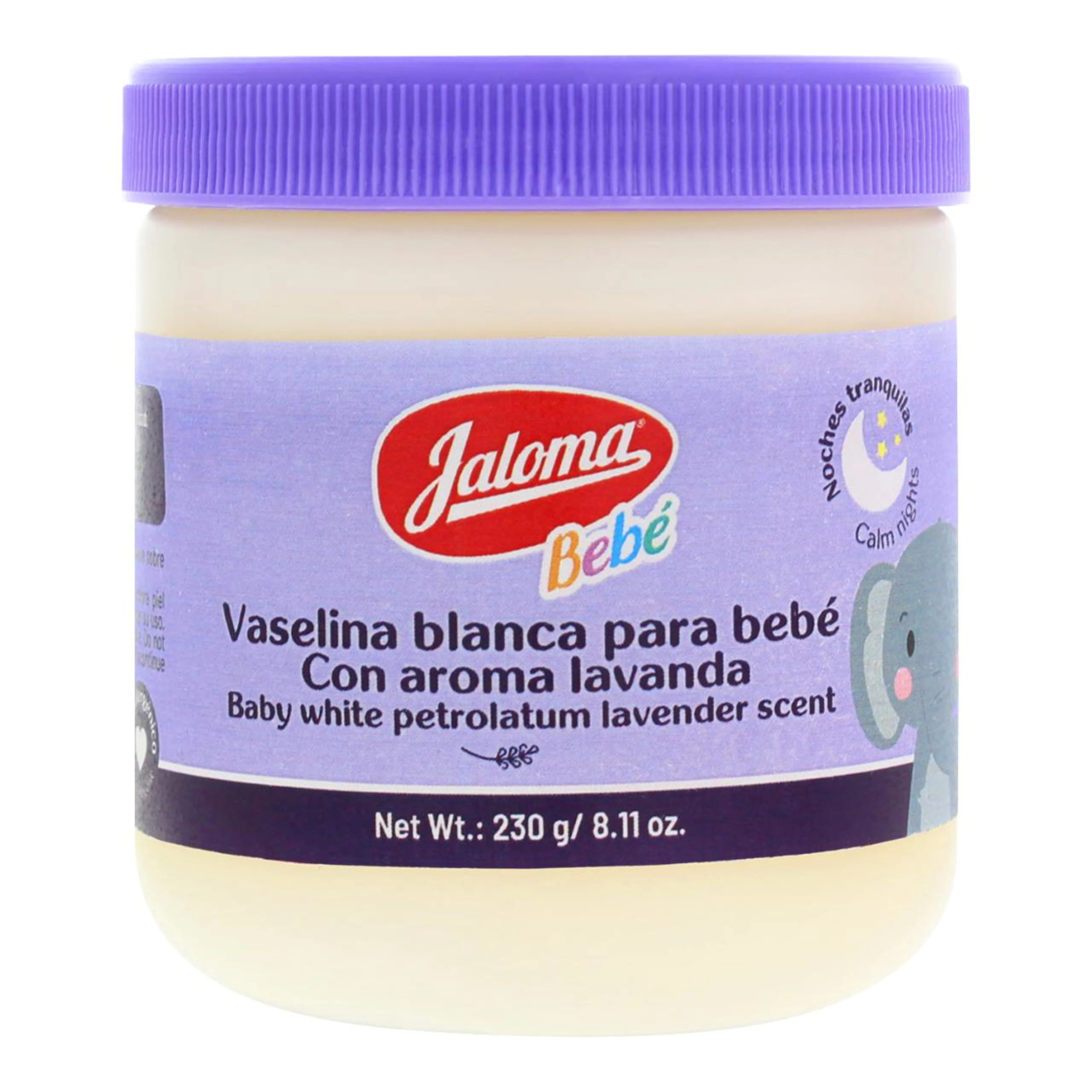 Vaselina blanca jaloma para bebé con aroma lavanda 230 gr.