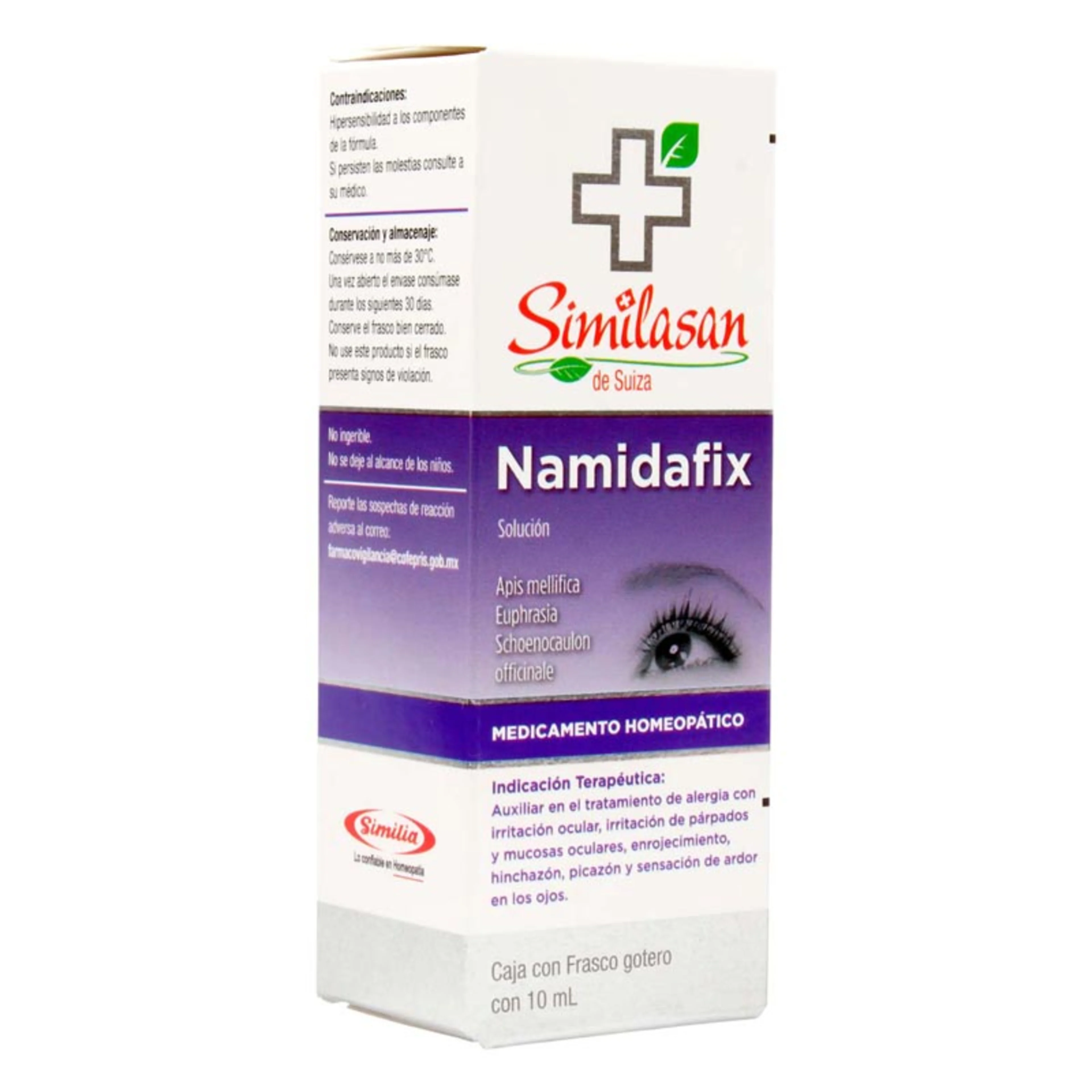 Similasan namidafix solución tratamiento auxiliar en alergias de ojos y parpados 10 ml frasco gotero apis melifica 6 c