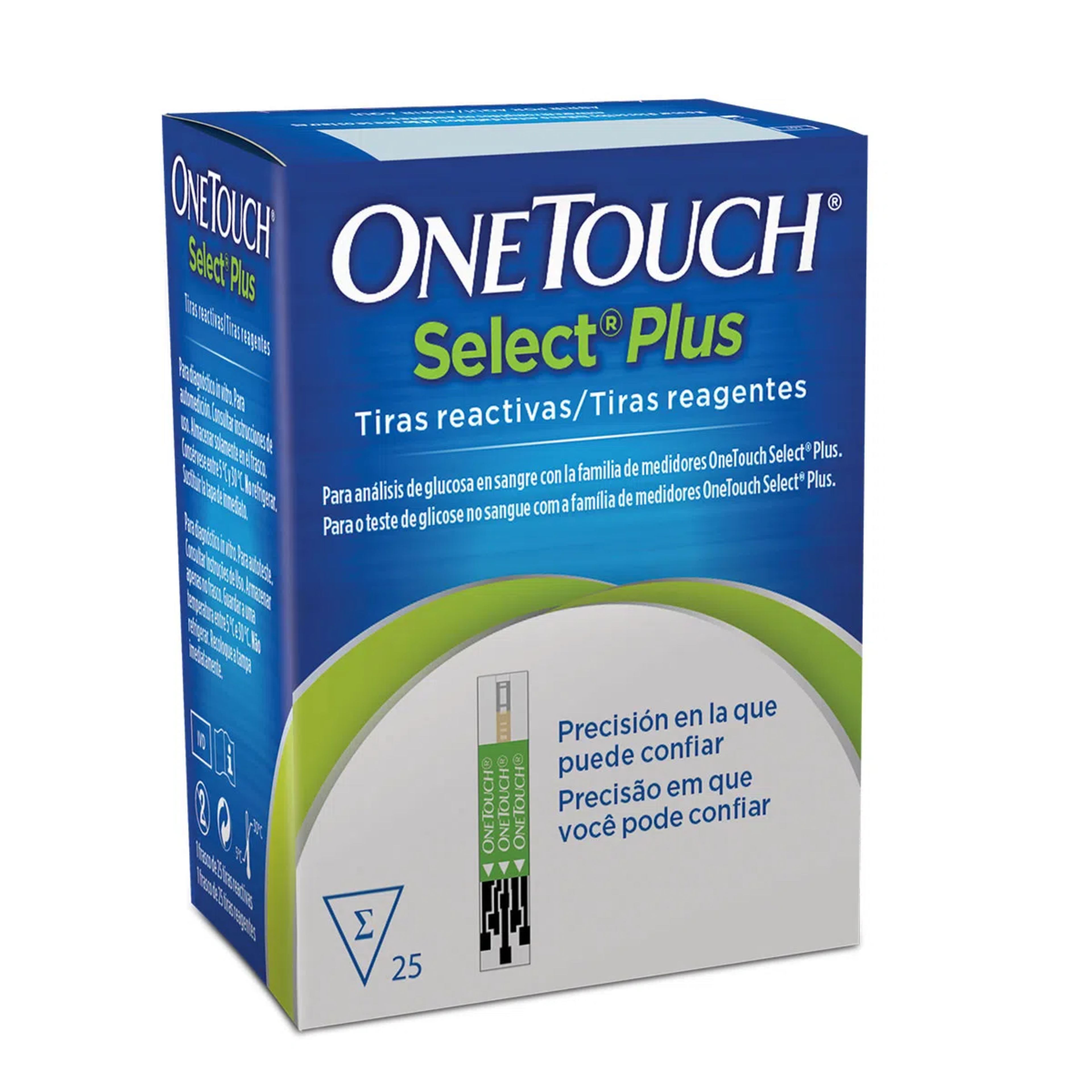 Tiras reactivas OneTouch Select Plus con 25 piezas