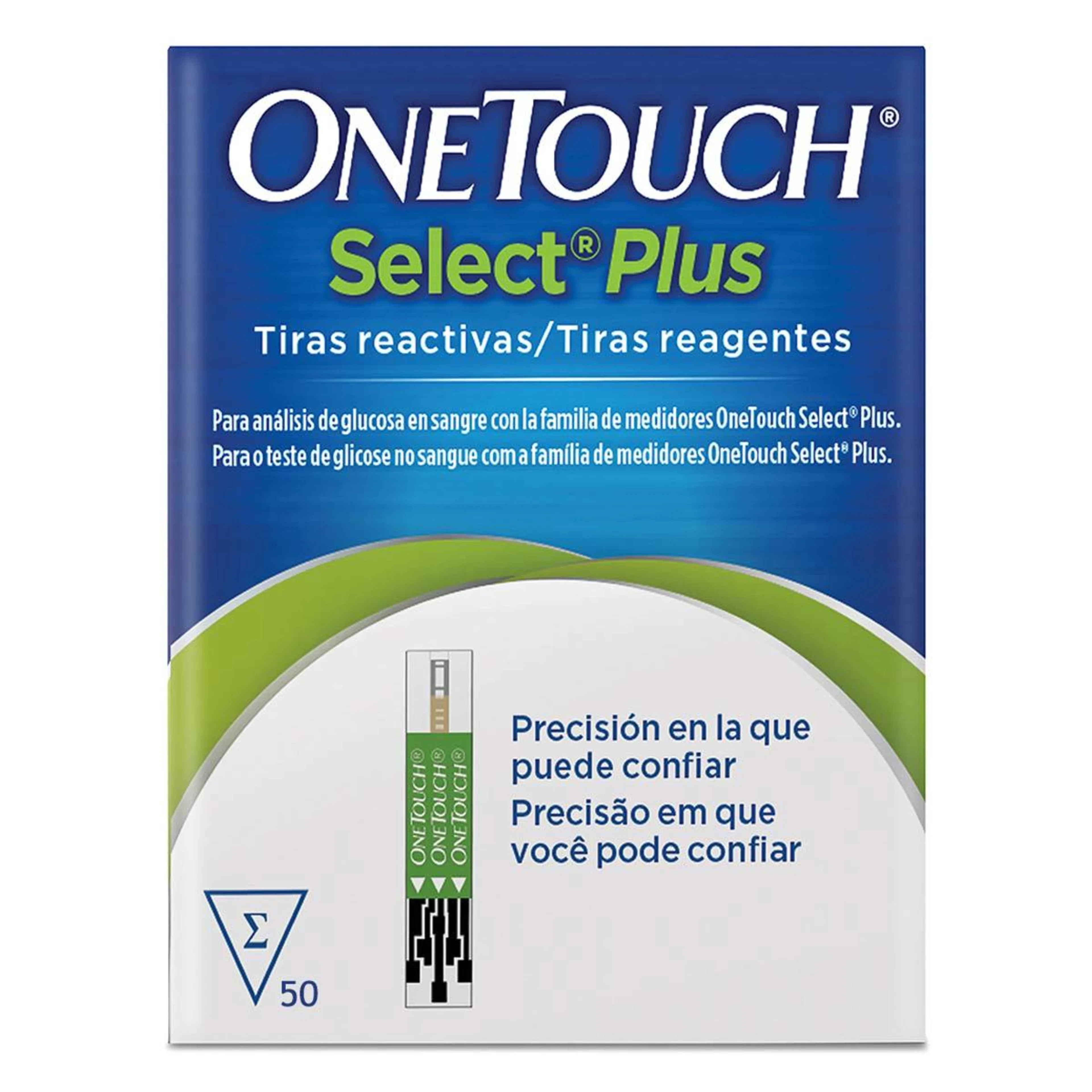 Tiras reactivas OneTouch Select Plus con 50 piezas