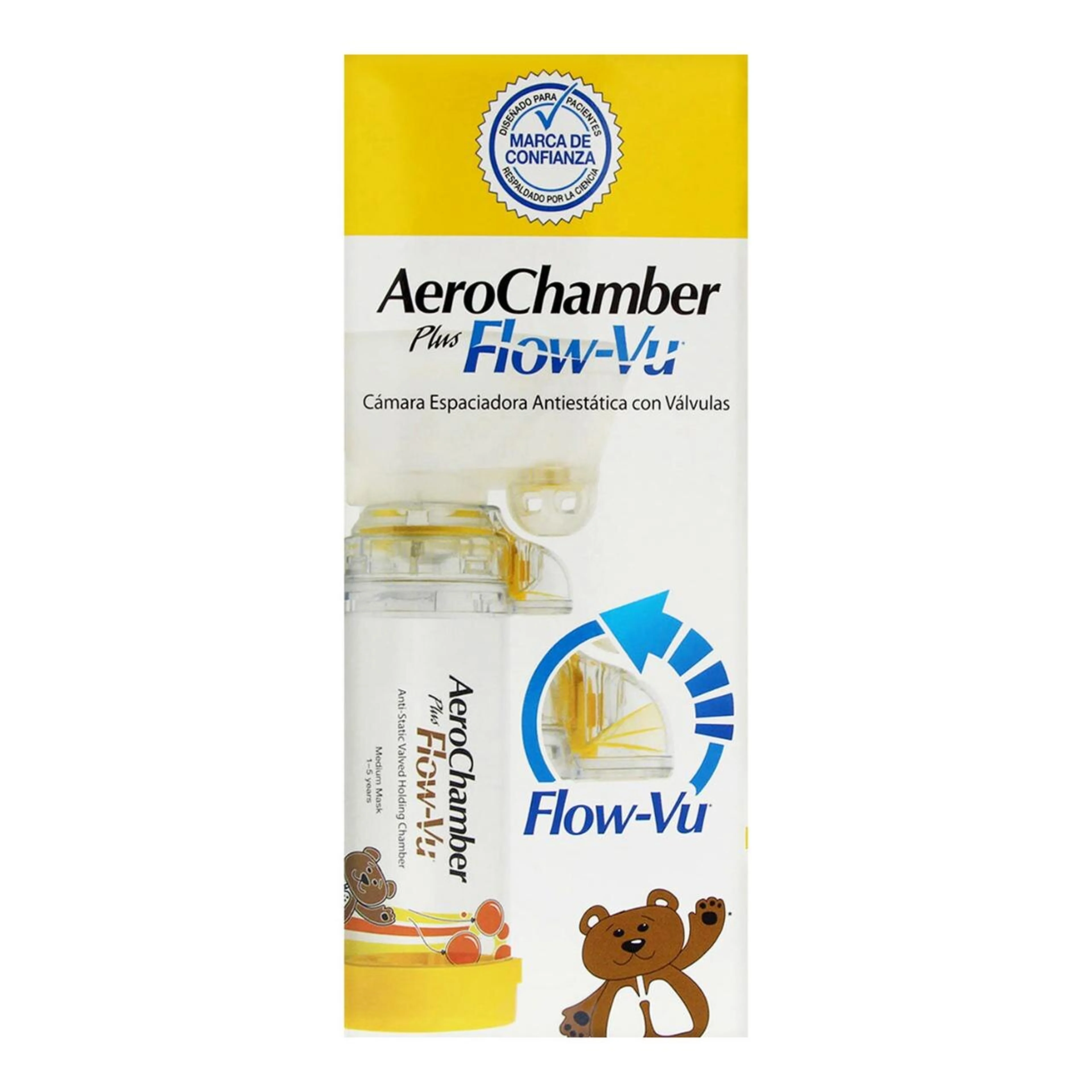 Cámara inhaladora AeroChamber Plus Flow-Vu infantil con 1 pieza