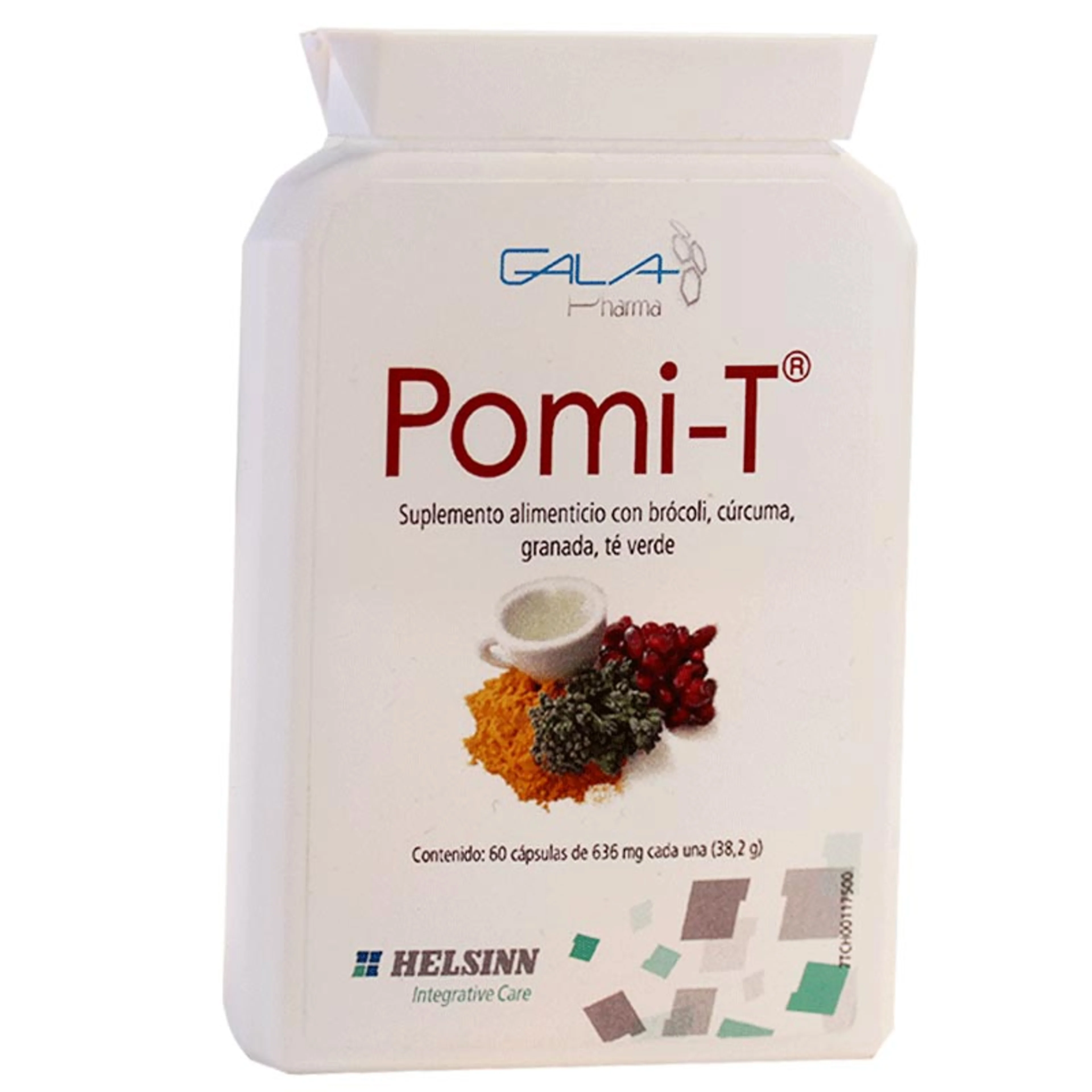 Pomi-t con brócoli cúrcuma granada y té verde 60 piezas envase