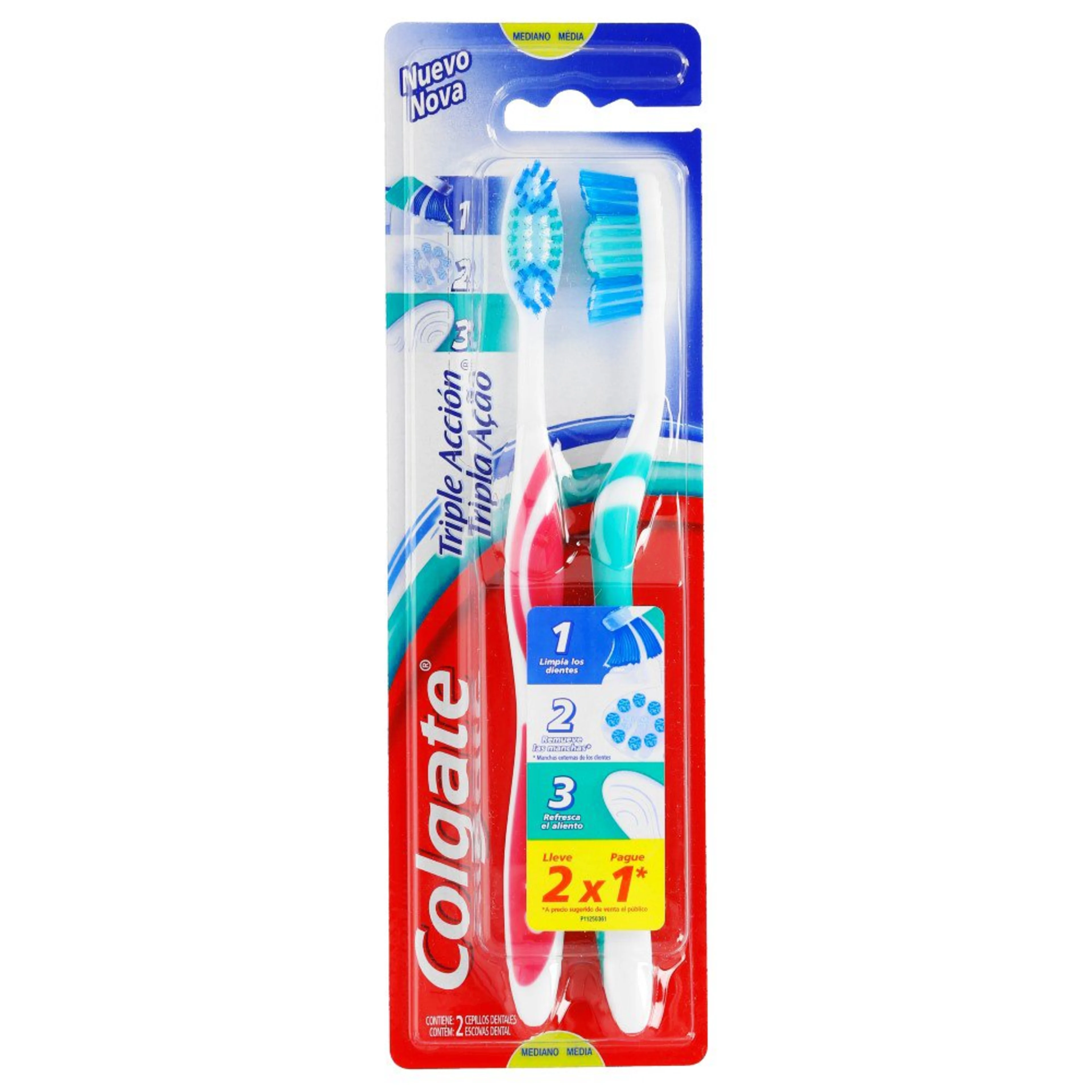 Colgate Triple Acción Cepillo Dental Con 2 Piezas