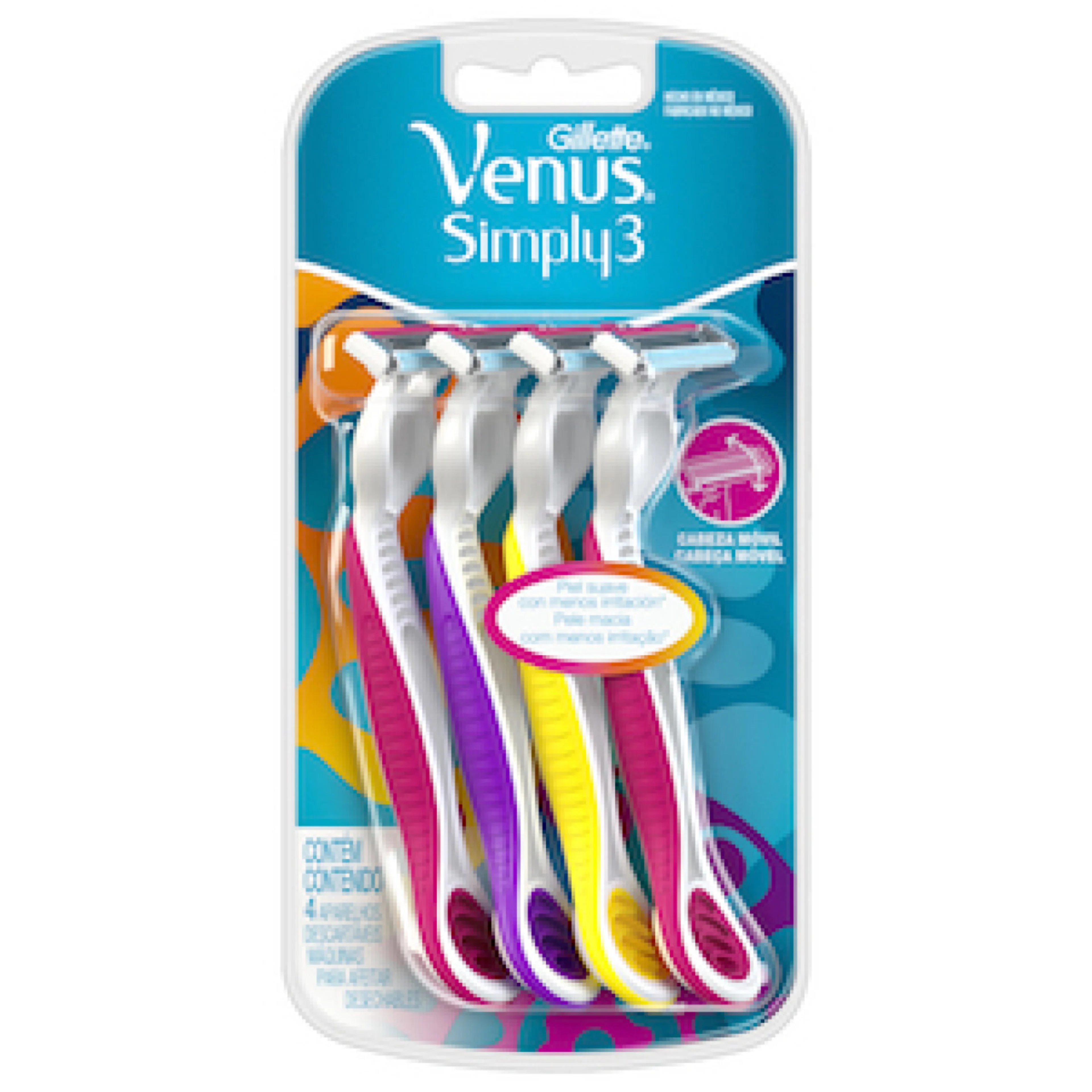 Gillette Venus Simply3 Rastrillo Para Afeitar Con 4 Piezas