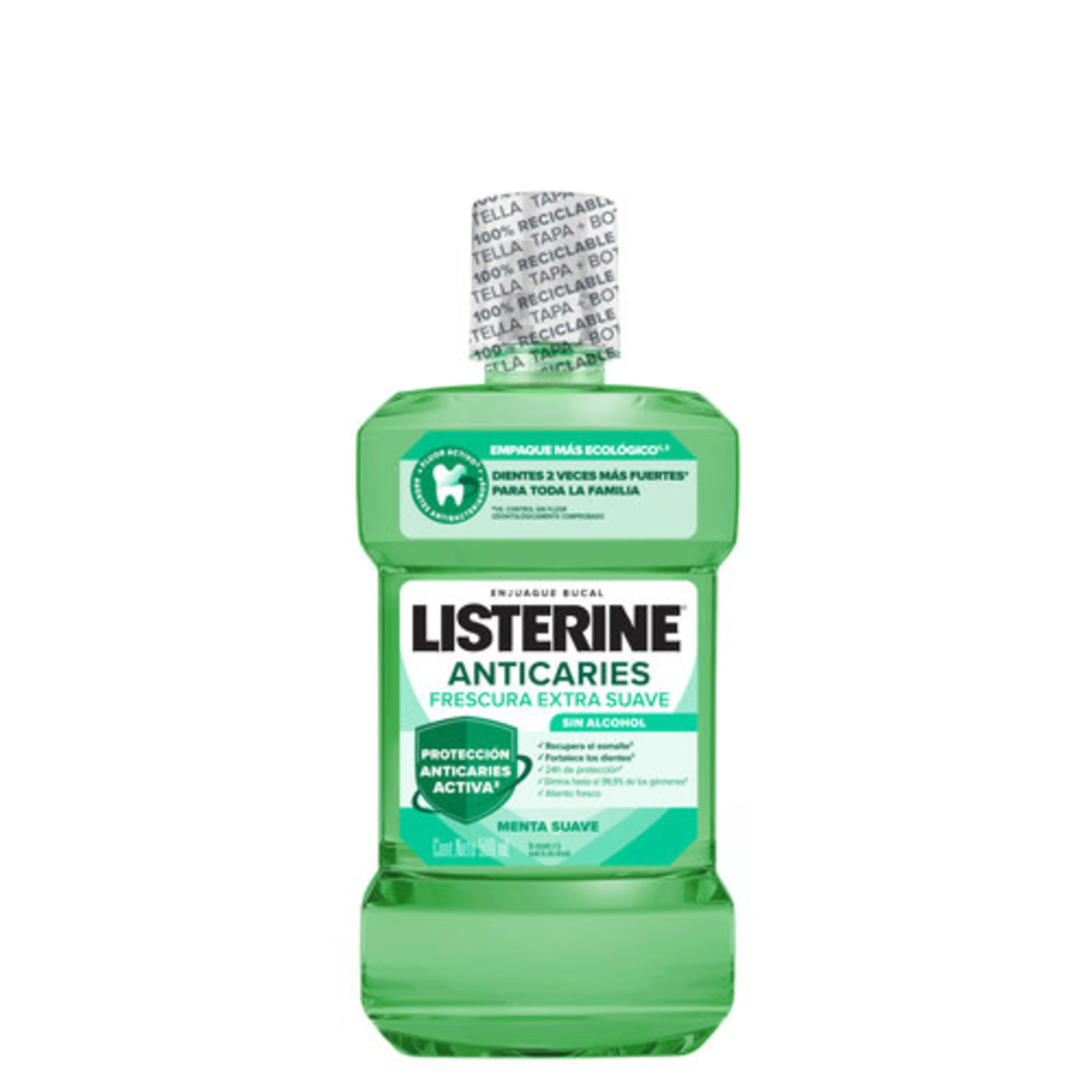 Listerine Anticaries Zero Alcohol Enjuague Bucal Con 500 Ml
