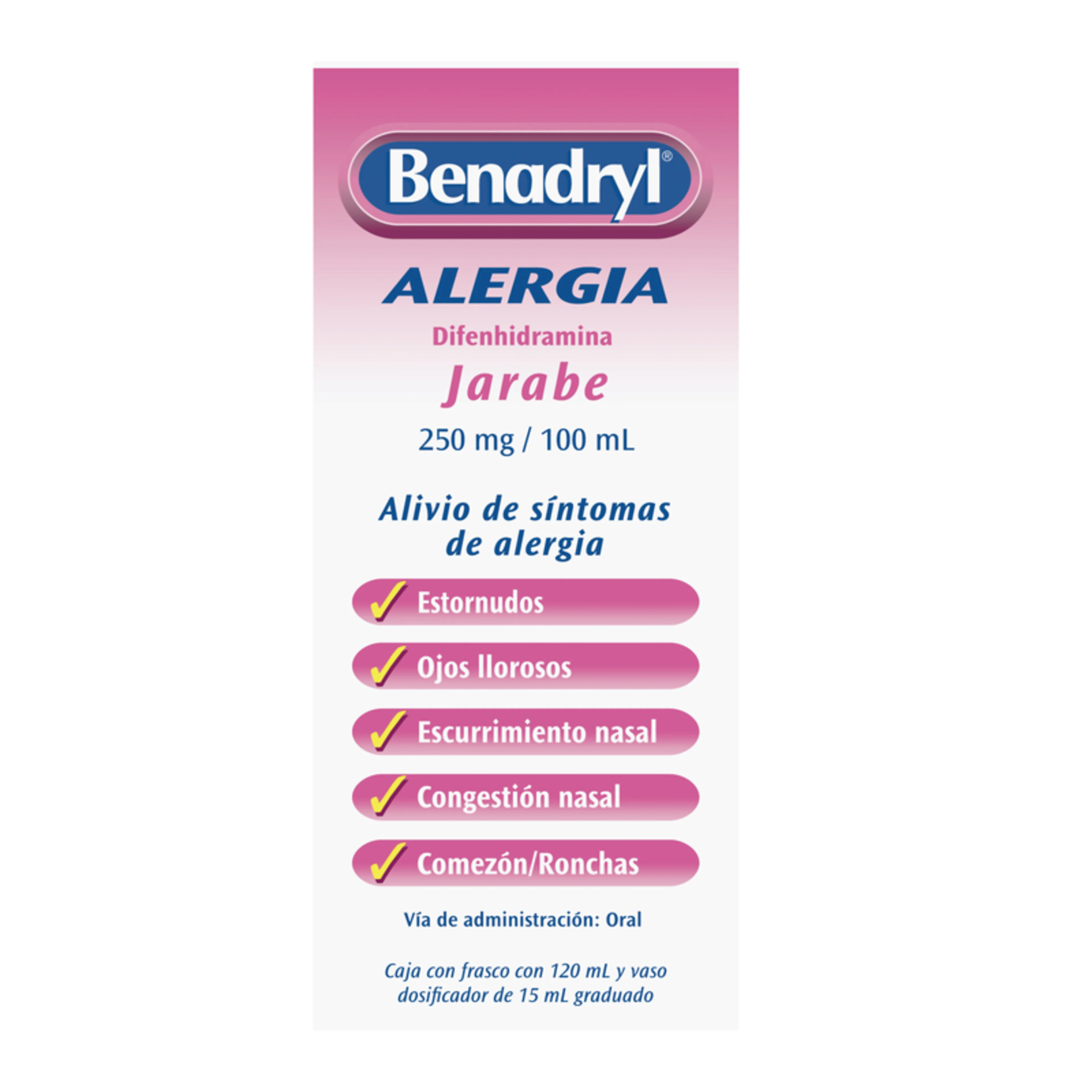Benadryl 250 Mg Jarabe Con 120 Ml
