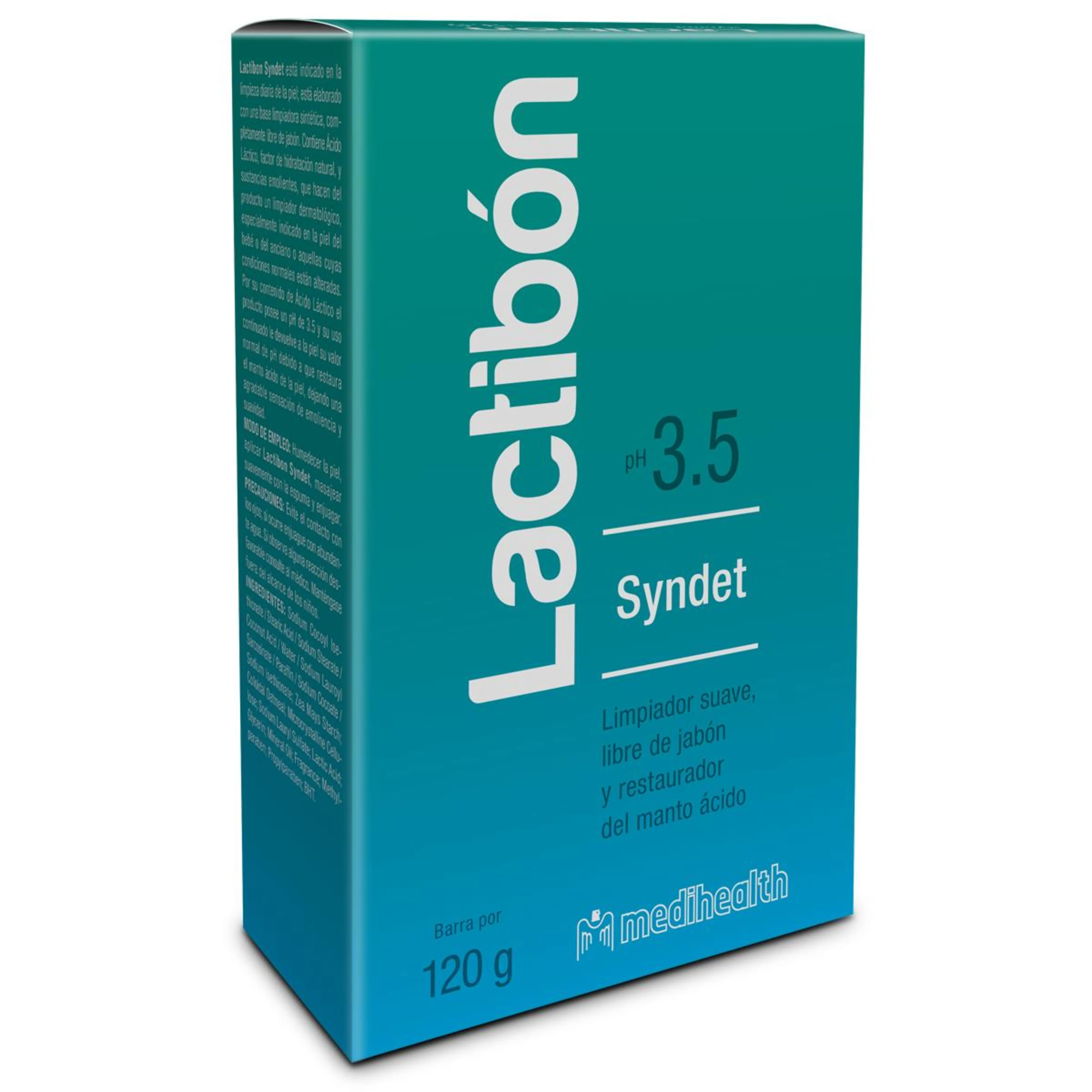 Lactibón Syndet Ph 3.5 Limpiador Suave Libre De Jabón Barra Con 120 G