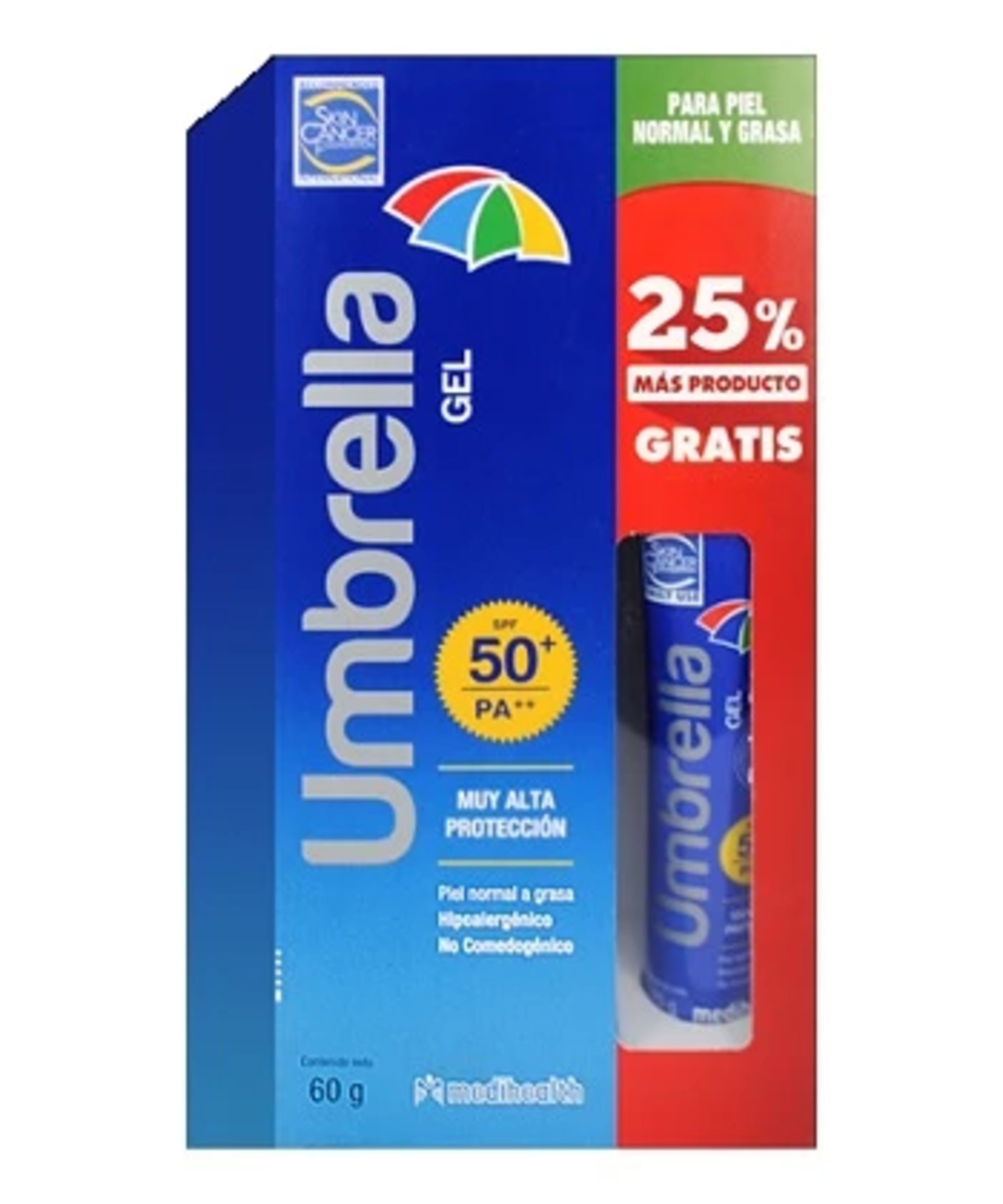 Umbrella + 25% gratis fps 50+ gel 60g