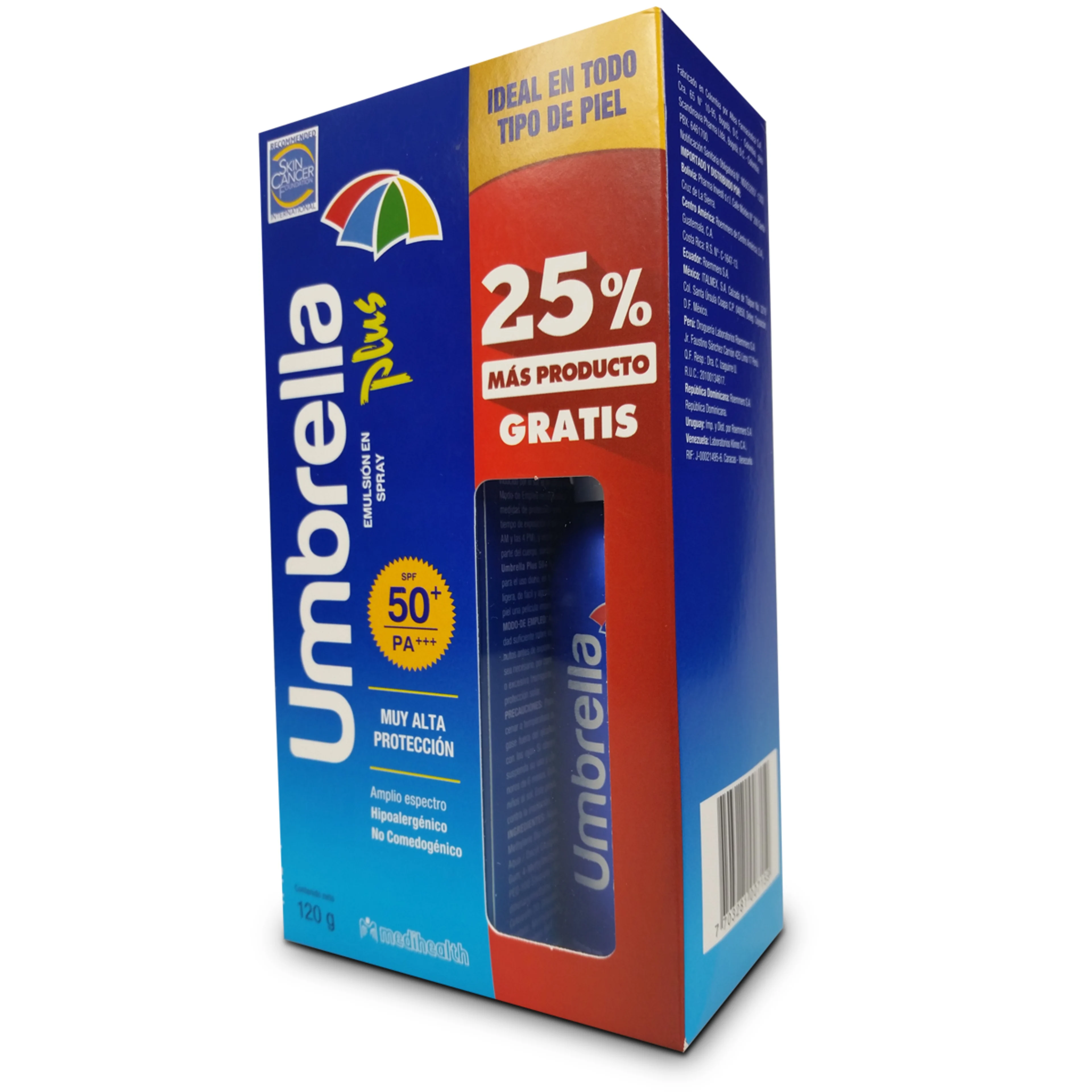 Umbrella plus protector solar fps50+ 120 gr + 25% gratis