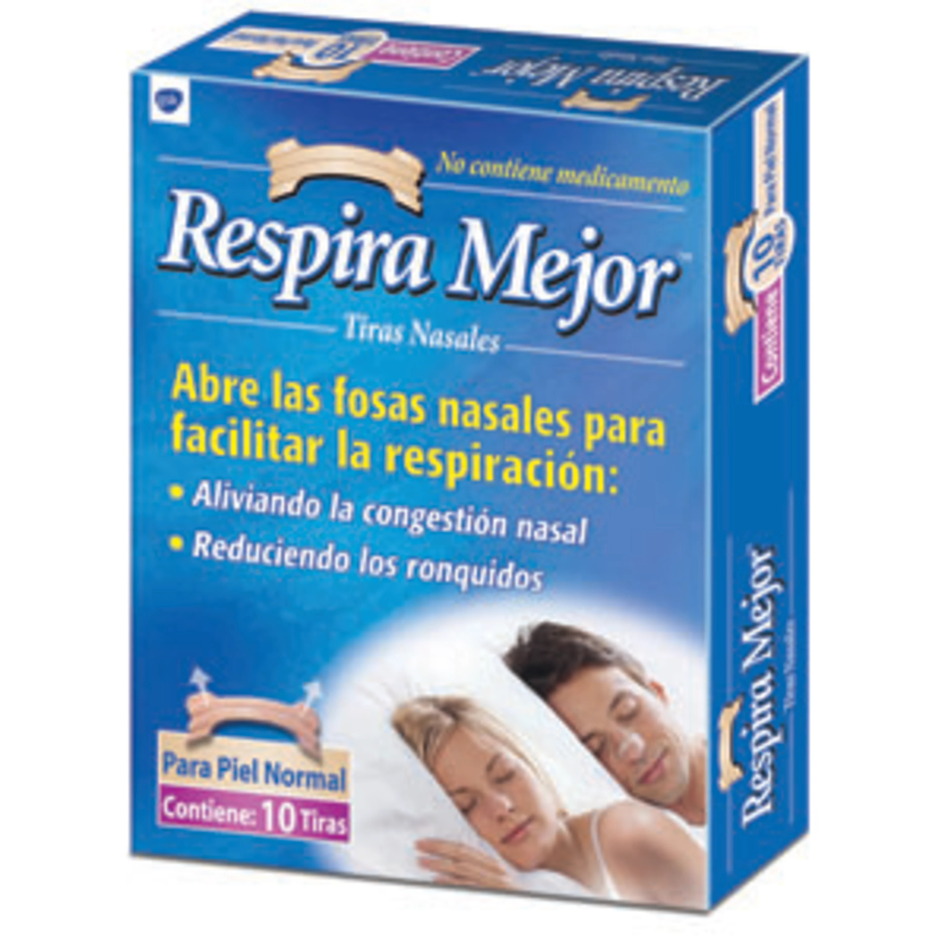 Respira mejor tiras nasales piel normal 10 piezas caja